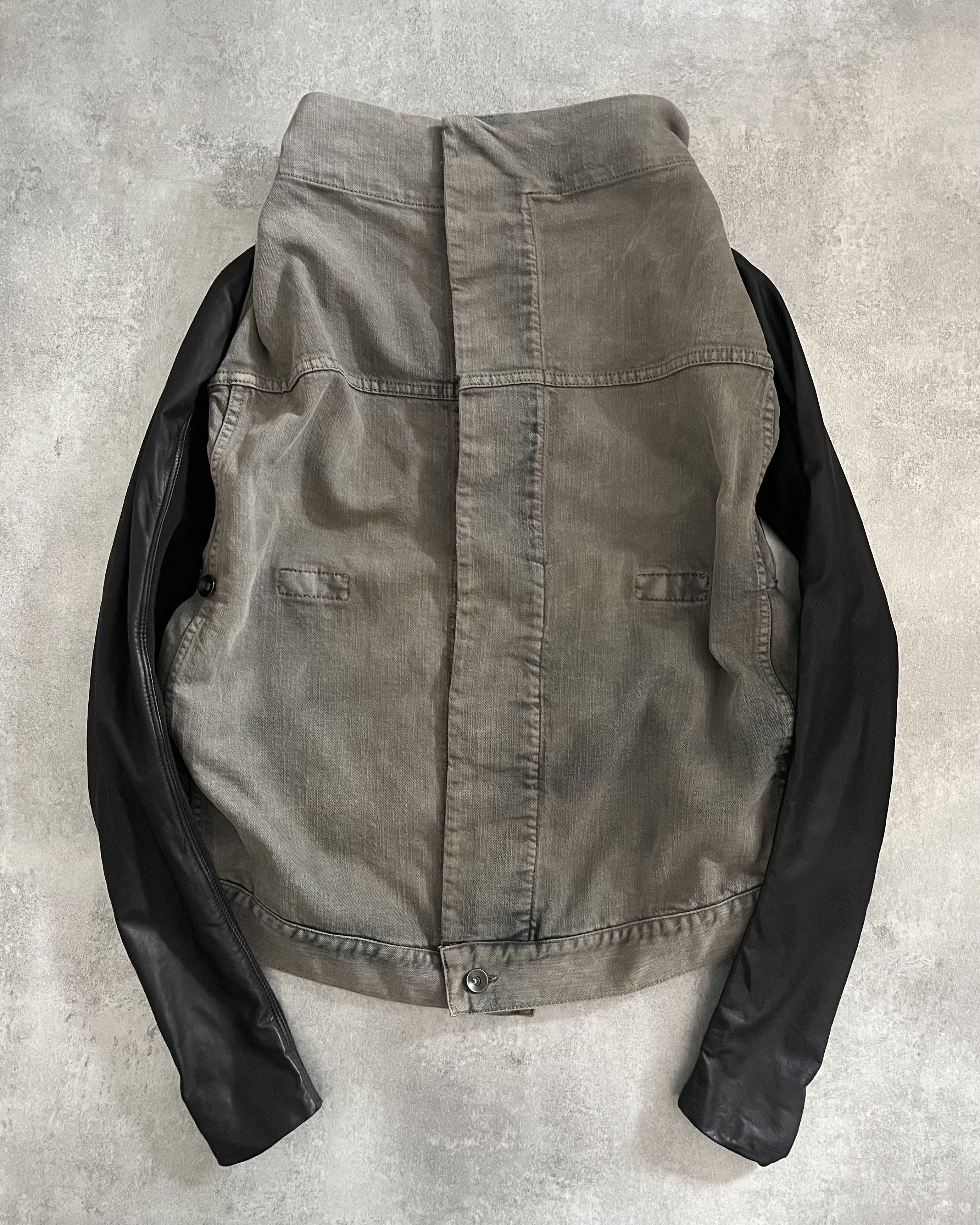 image of Archival Clothing x Rick Owens Aw2010 Rick Owens Avant-Garde Denim Leather Jacket, Women's (Size Sm