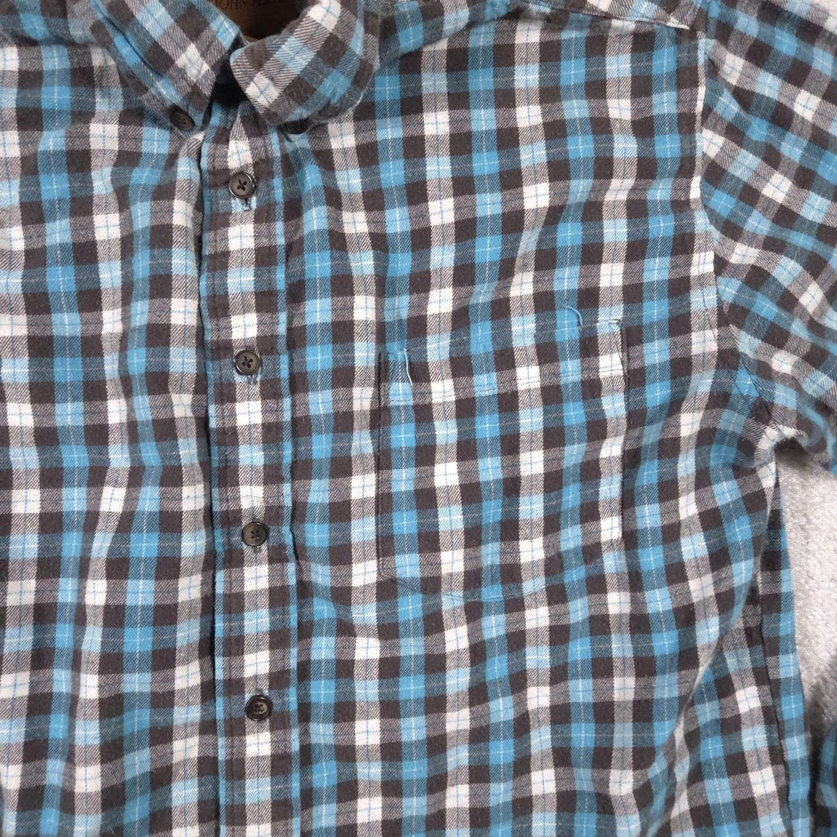 Vintage St. John's Bay Shirt Mens Medium Blue Brown Plaid Button Front Long Sleeve Cotton Shirt Size US M / EU 48-50 / 2 - 3 Thumbnail