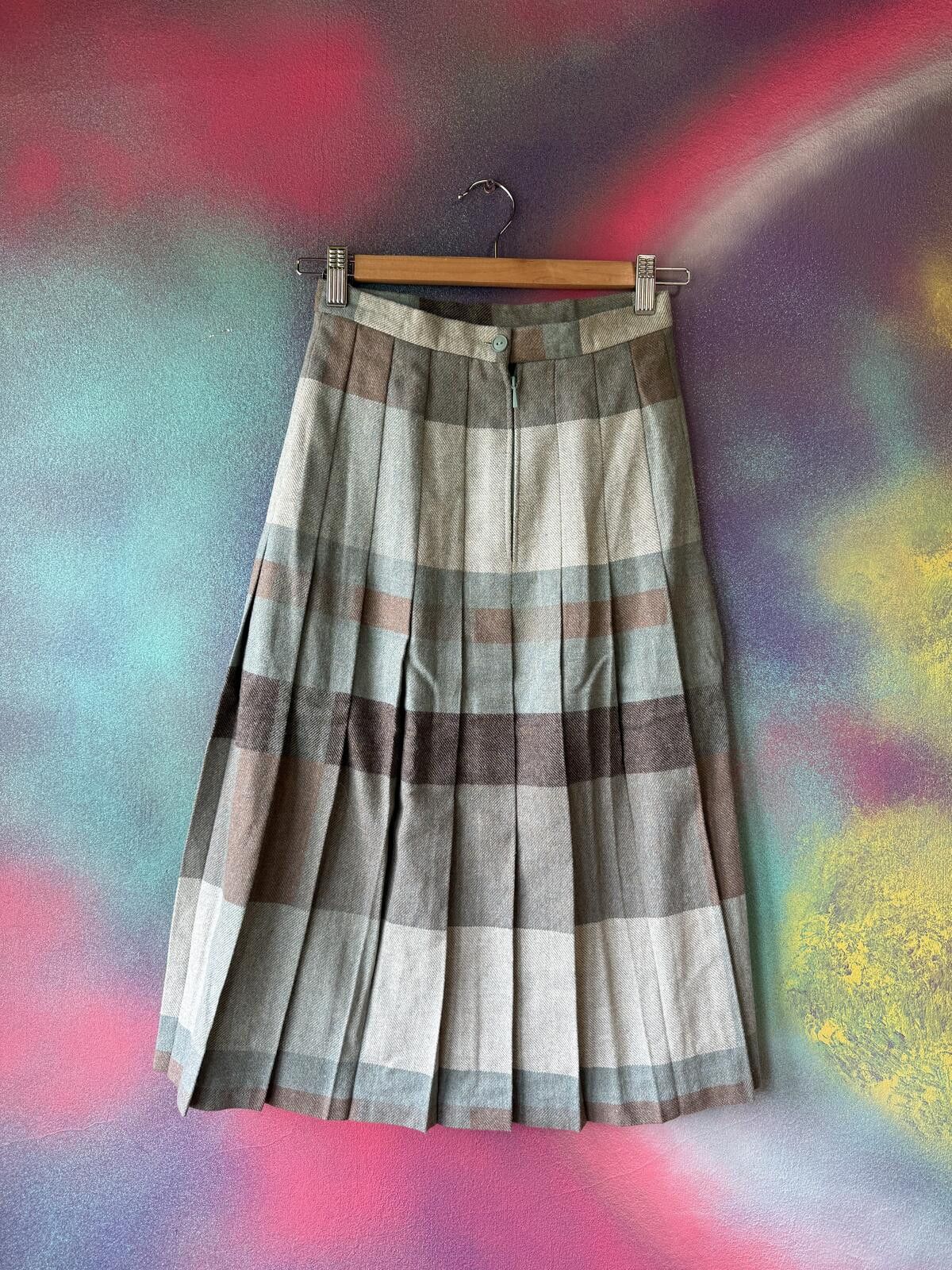 Other Princess Grey Checked high-waisted pleated skirt Size 28" / US 6 / IT 42 - 1 Thumbnail
