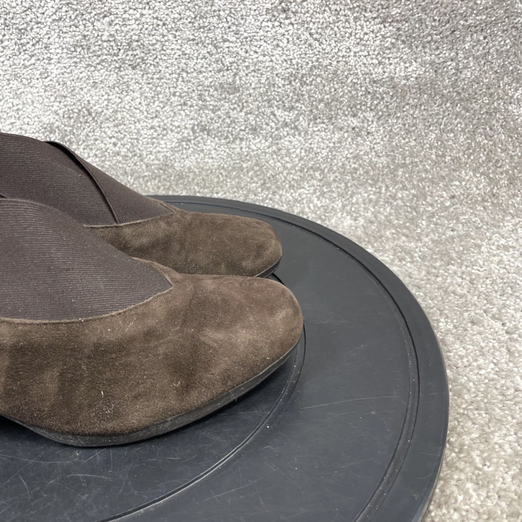 Vintage VINTAGE Munro Womens Bootie Size 7.5 W Brown Suede Casual Ankle Low Heel 2in Platform Leather Slip On Size US 7.5 / IT 37.5 - 2 Thumbnail