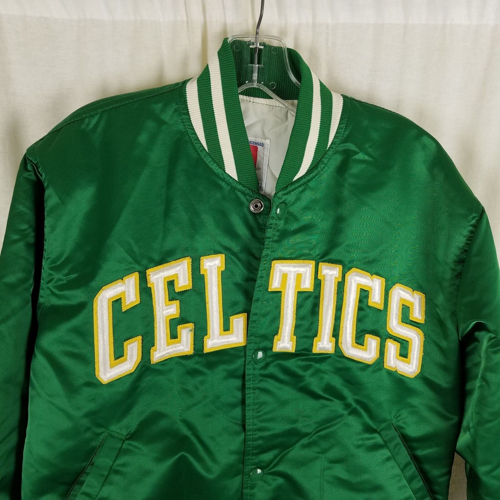 Vtg 80s Starter Boston Celtics Green Satin Basketball Jacket