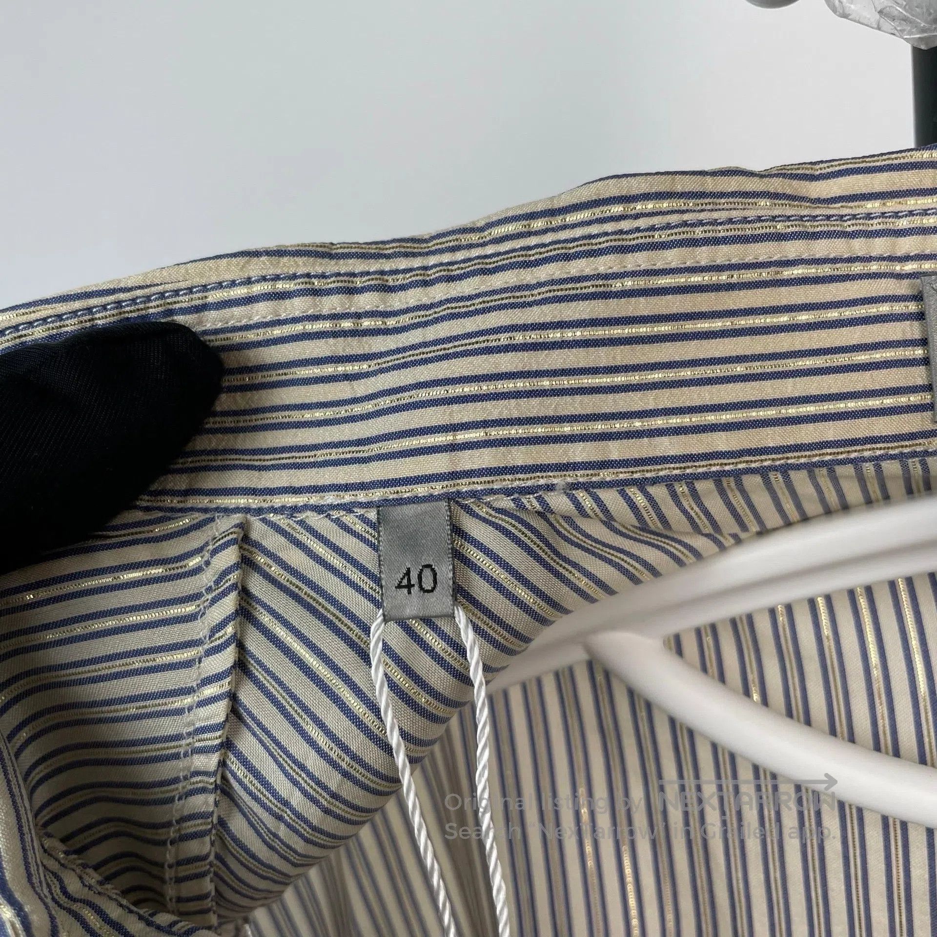 Dior Dior Striped Silk Shirt with Gold Thread for a Draping Eff Size S / US 4 / IT 40 - 9 Thumbnail