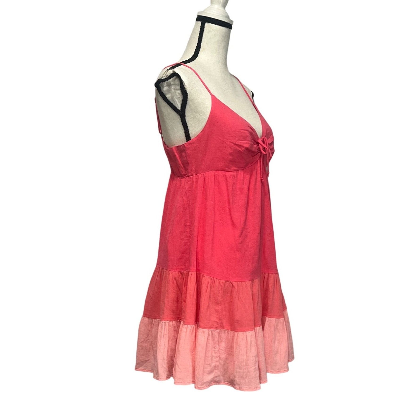 Other Bp Junior's Floral Tiered Cotton Babydoll Dress In Pink Mul Size M / US 6-8 / IT 42-44 - 4 Thumbnail