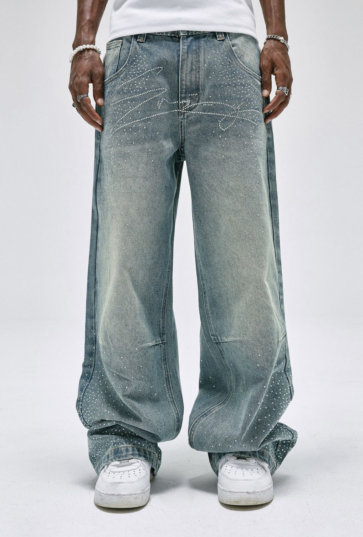 Designer × Levi's BAROQUE GALLERIA CRYSTAL JEANS Size US 36 / EU 52 - 2 Thumbnail