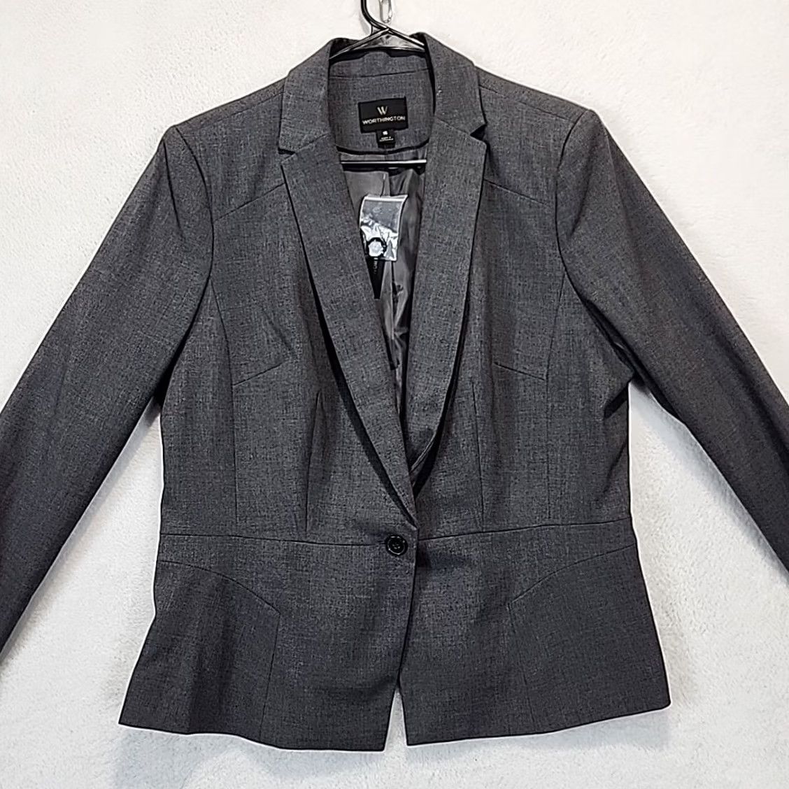 Worthington Worthington Blazer Jacket Women's Size 16 Admiral Grey Heather Lined Short Sleeve Single-Breasted Women Mens? Size XXL / US 16-18 / IT 52-54 - 3 Thumbnail