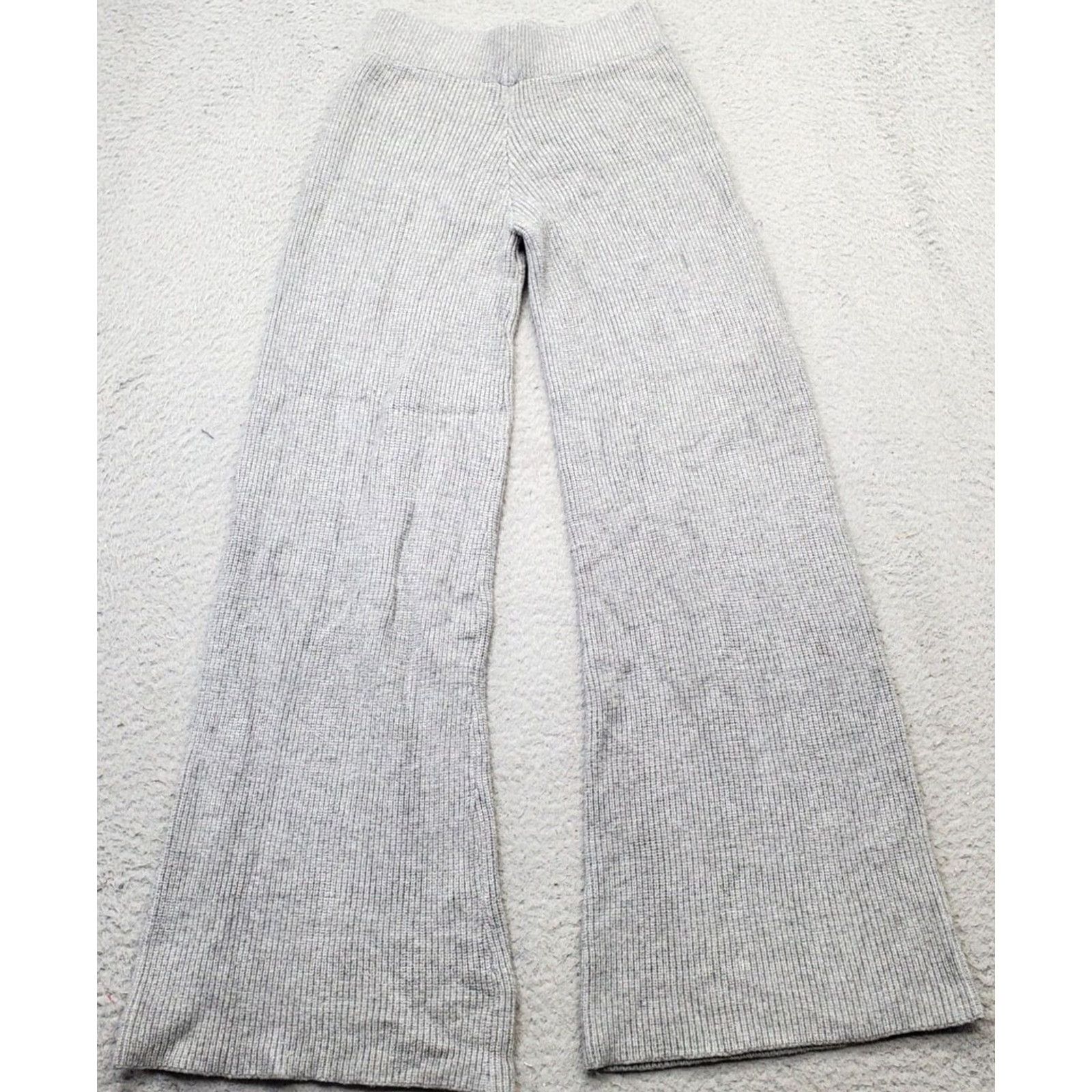 Vintage Sincerely Jules Trouser Pants Women's M Gray Knit Wide Leg Elastic Waist Shirt Pants Womens Medium Gray Knit Wide Leg Elastic Waist Size 32" / US 10 / IT 46 - 2 Thumbnail