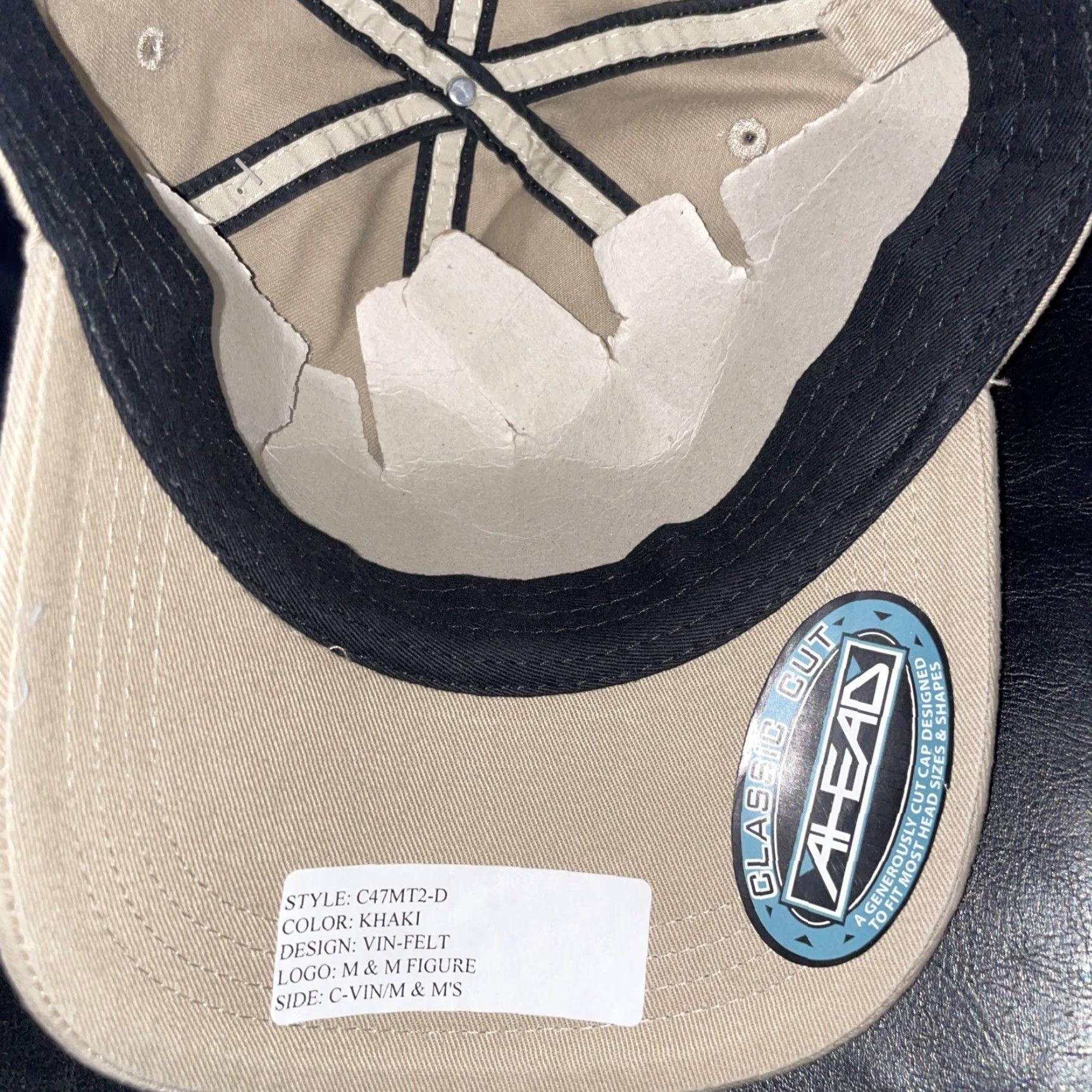 CHOCOOLATE Y2K M&M Ms. Brown Chocolate Candy Patch Mocha Khaki Adjustable Cap Hat Mens Baseball Cap Size ONE SIZE - 4 Thumbnail