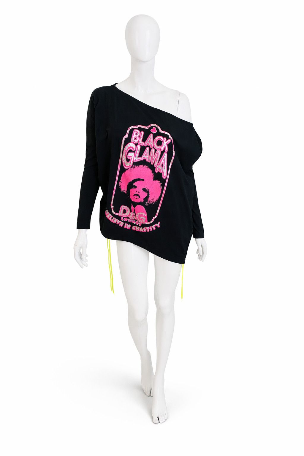 Dolce & Gabbana Dolce & Gabbana Black Glama Neon Graphic Top Dress Size M / US 6-8 / IT 42-44 - 1 Thumbnail