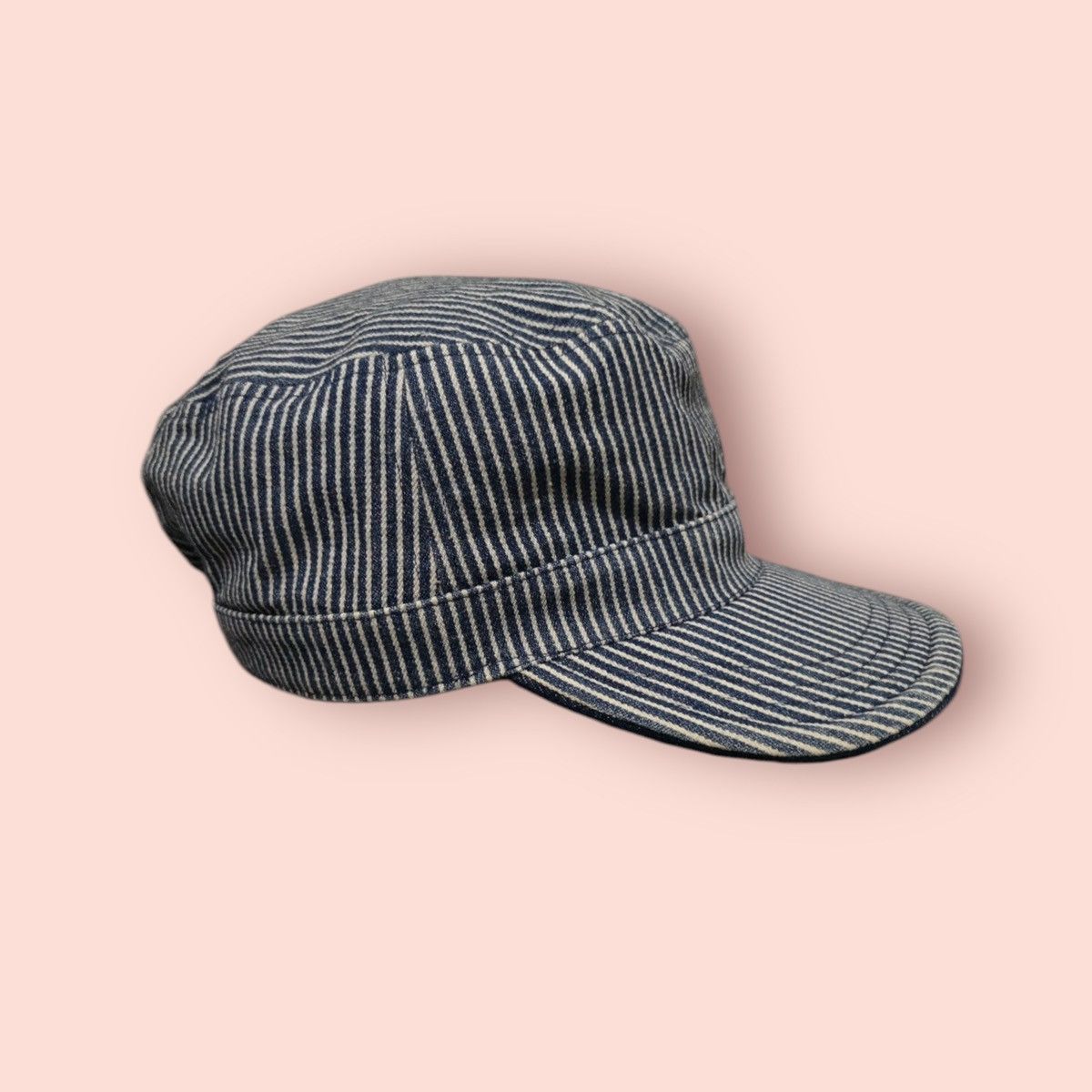 Japanese Brand × Vintage RARE REVERSIBLE DENIM/HICKORY STRIPES WORKER HAT JAPAN Size ONE SIZE - 9 Thumbnail