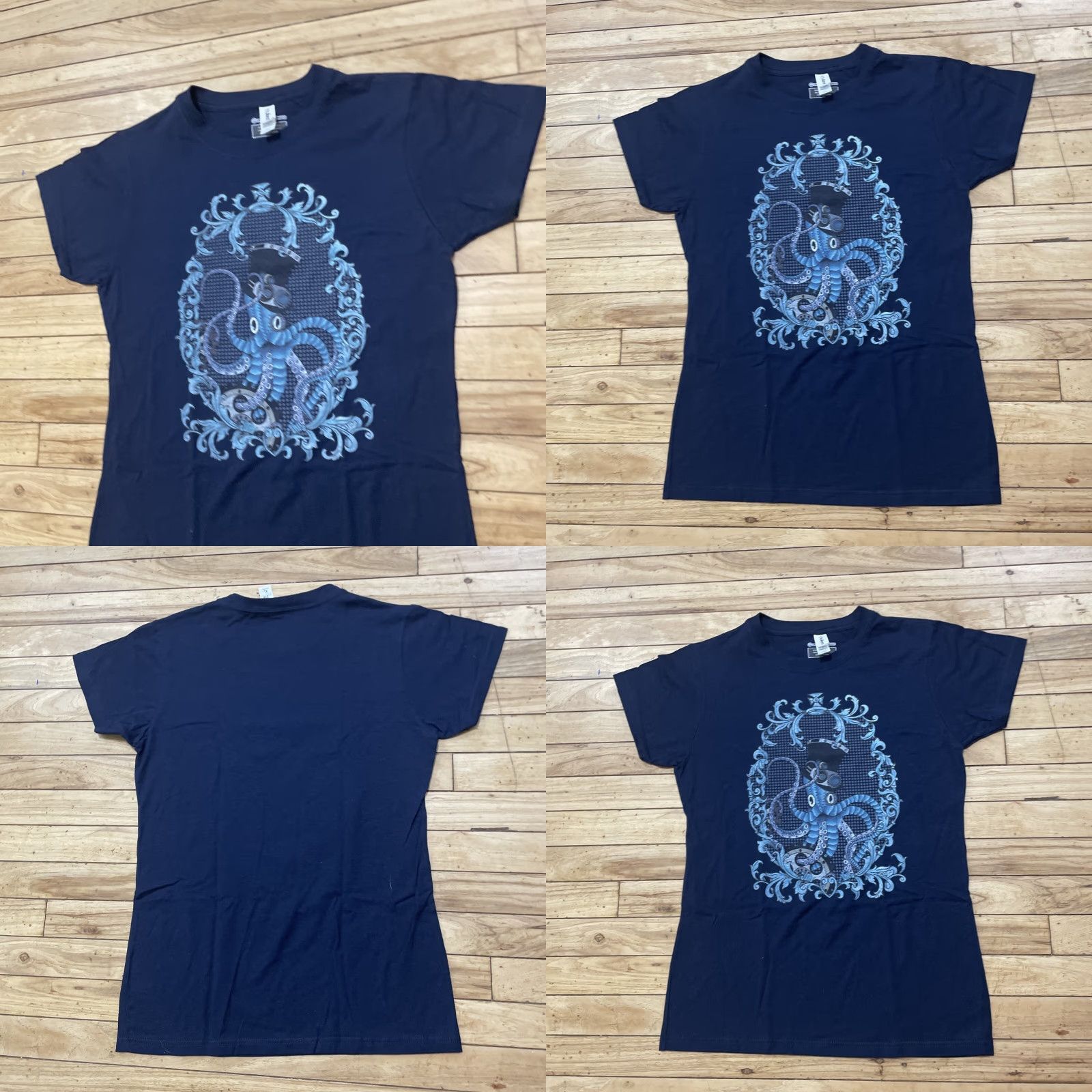 Tultex TULTEX T Shirt Womens XL Octopus Graphic Tee Tultex213 Y2k Steampunk Crew Blue Shirt Womens XL Octopus Graphic Tee Tultex213 Y2k Steampunk Blue Size XL / US 12-14 / IT 48-50 - 8 Thumbnail