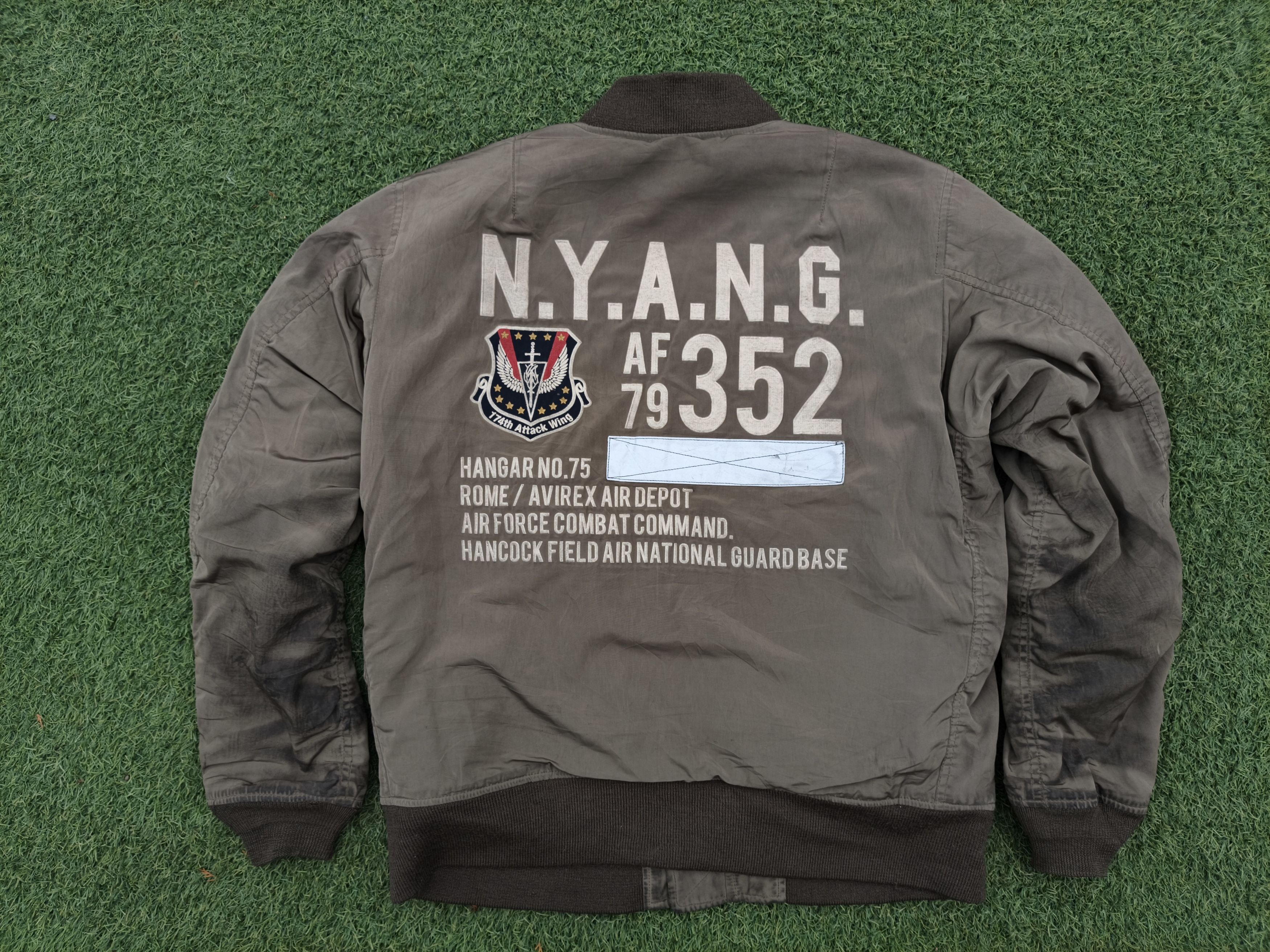 Avirex Avirex NYANG US Air Force Distressed Bomber Jacket Size US XXL / EU 58 / 5 - 17 Thumbnail
