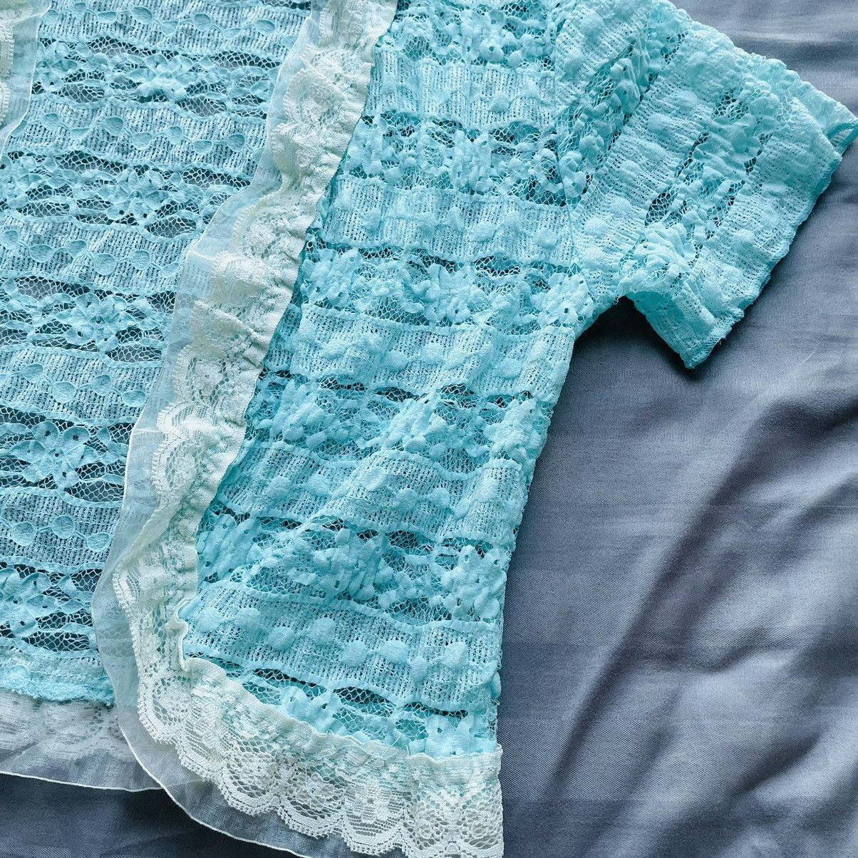 If Six Was Nine × Japanese Brand Japanese Floral Lace Cropped Vest Size M / US 6-8 / IT 42-44 - 5 Thumbnail