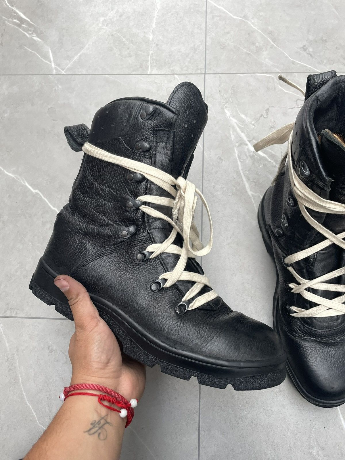 Vintage 1970s Vintage Military Black Leather Combat Boots Size US 10 / EU 43 - 11 Thumbnail