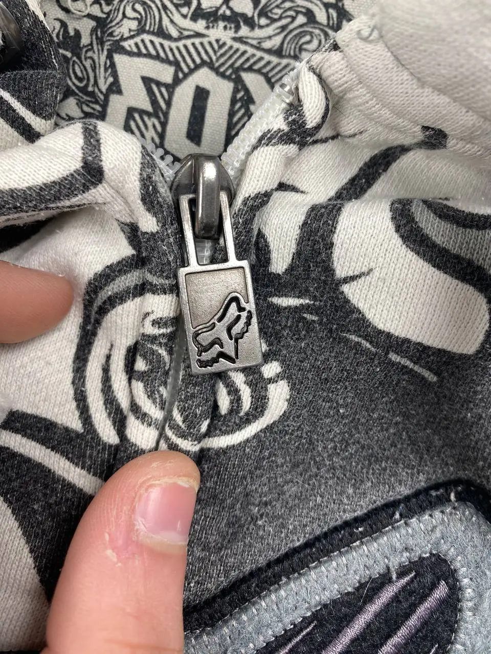 Fox Racing Vintage Y2K Fox Racing All Over Print AOP Full Zip Hoodie Size US L / EU 52-54 / 3 - 4 Thumbnail