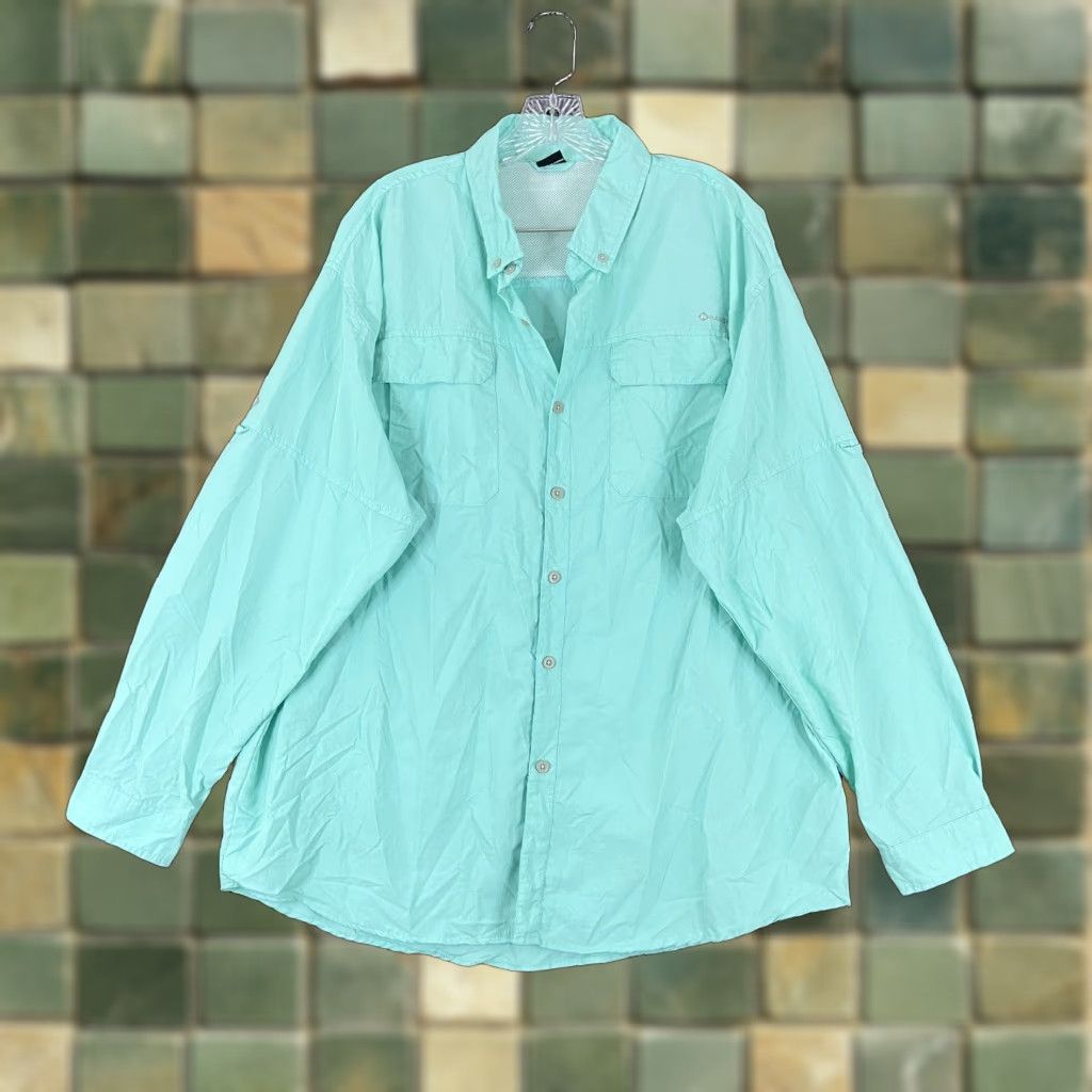 Vintage NAVISKIN Outdoor Long Sleeve Button-Up Shirt Men’s XL Blue Size US XL / EU 56 / 4 - 1 Thumbnail