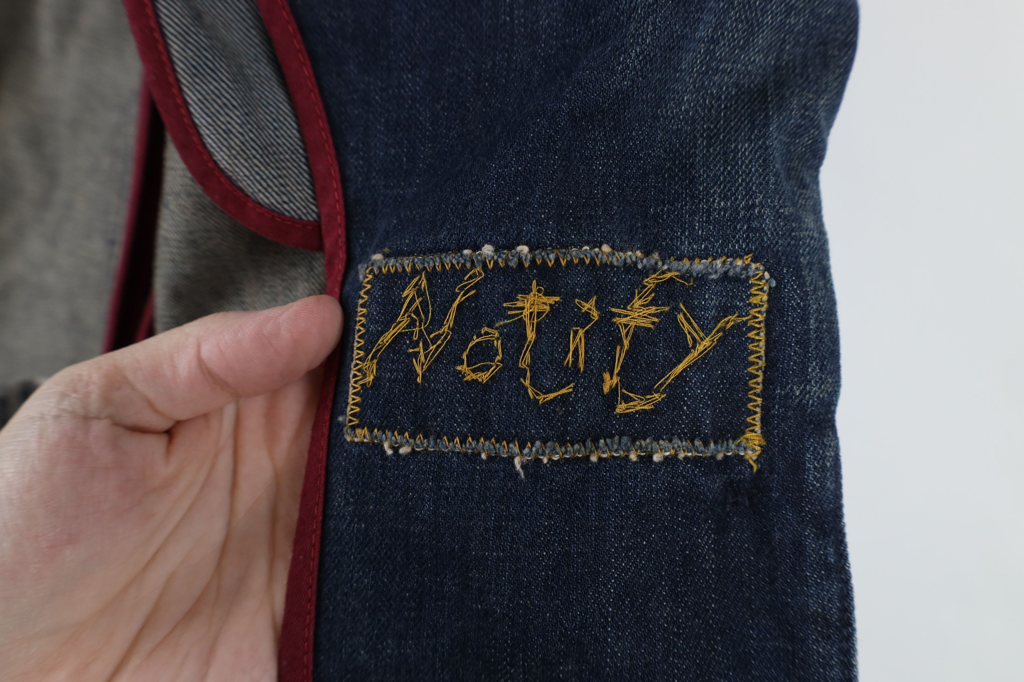 Vintage Notify NFY Distressed Denim Jean Blazer Jacket Raw Denim Size XS / US 0-2 / IT 36-38 - 10 Thumbnail