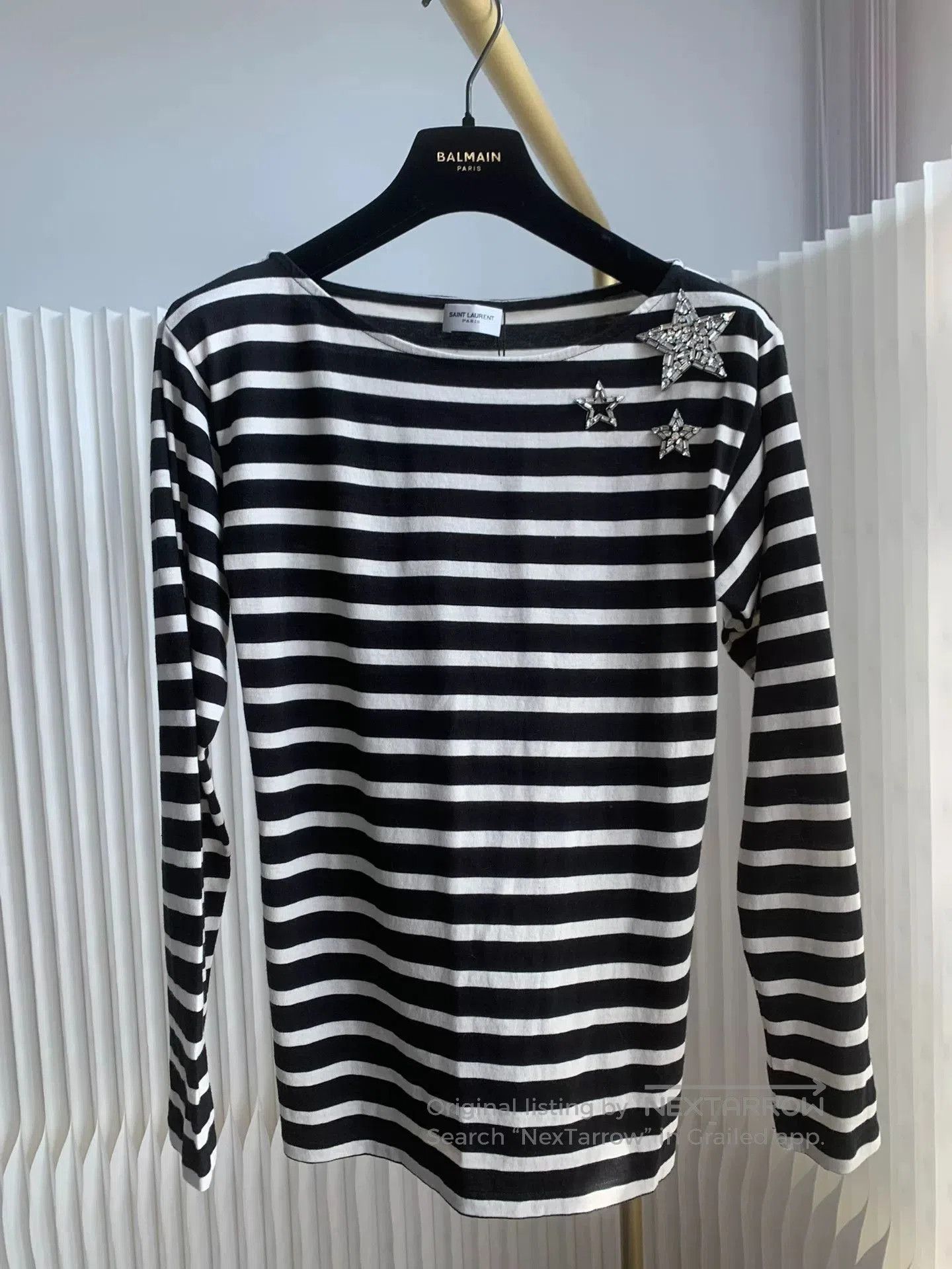 Saint Laurent Paris Saint Laurent Striped Crystal Star Top. Size M / US 6-8 / IT 42-44 - 5 Thumbnail