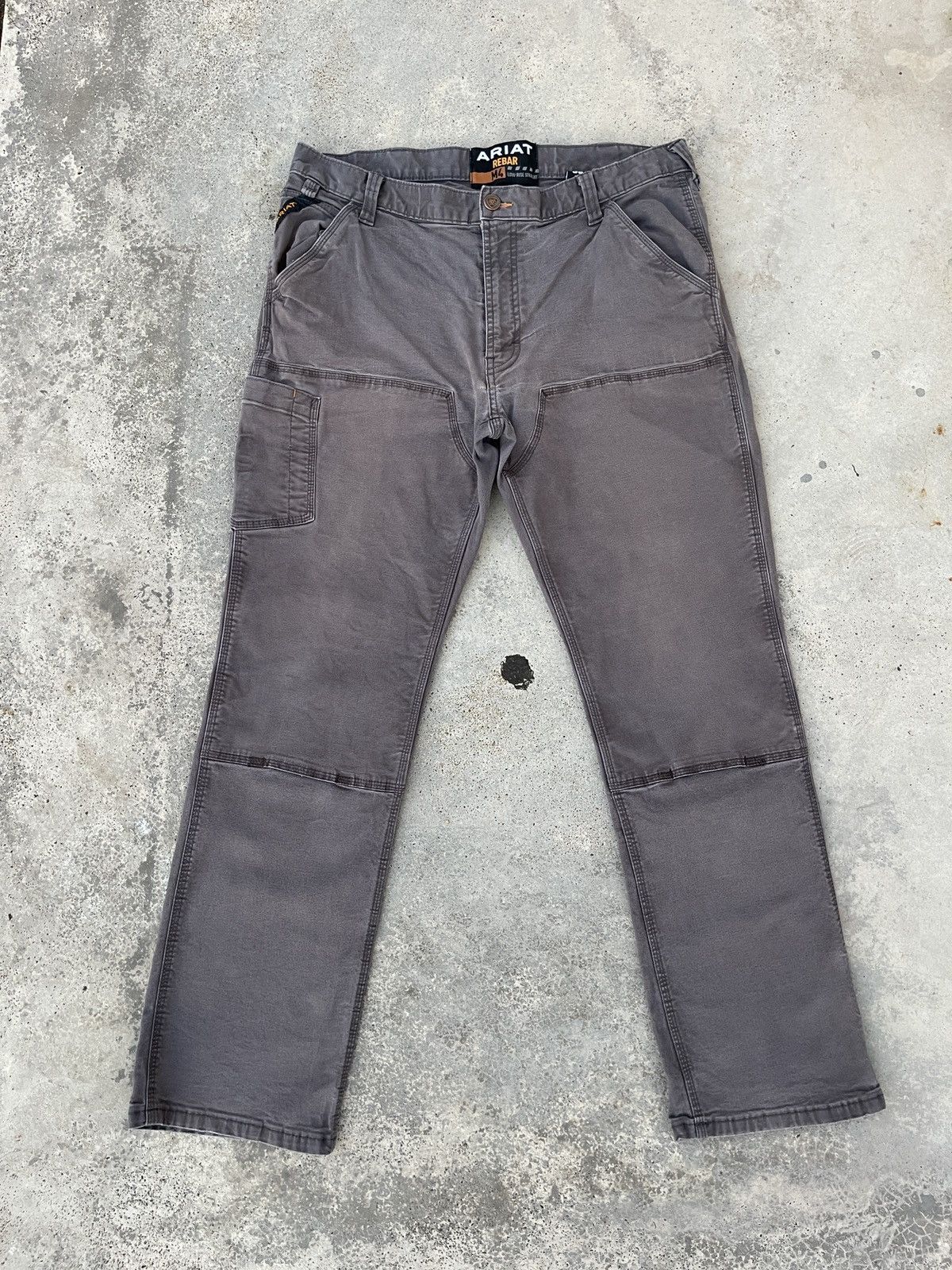 Ariat × Vintage Sunfaded Ariat Rebar Double Knee Grey Pants Size US 38 / EU 54 - 1 Thumbnail