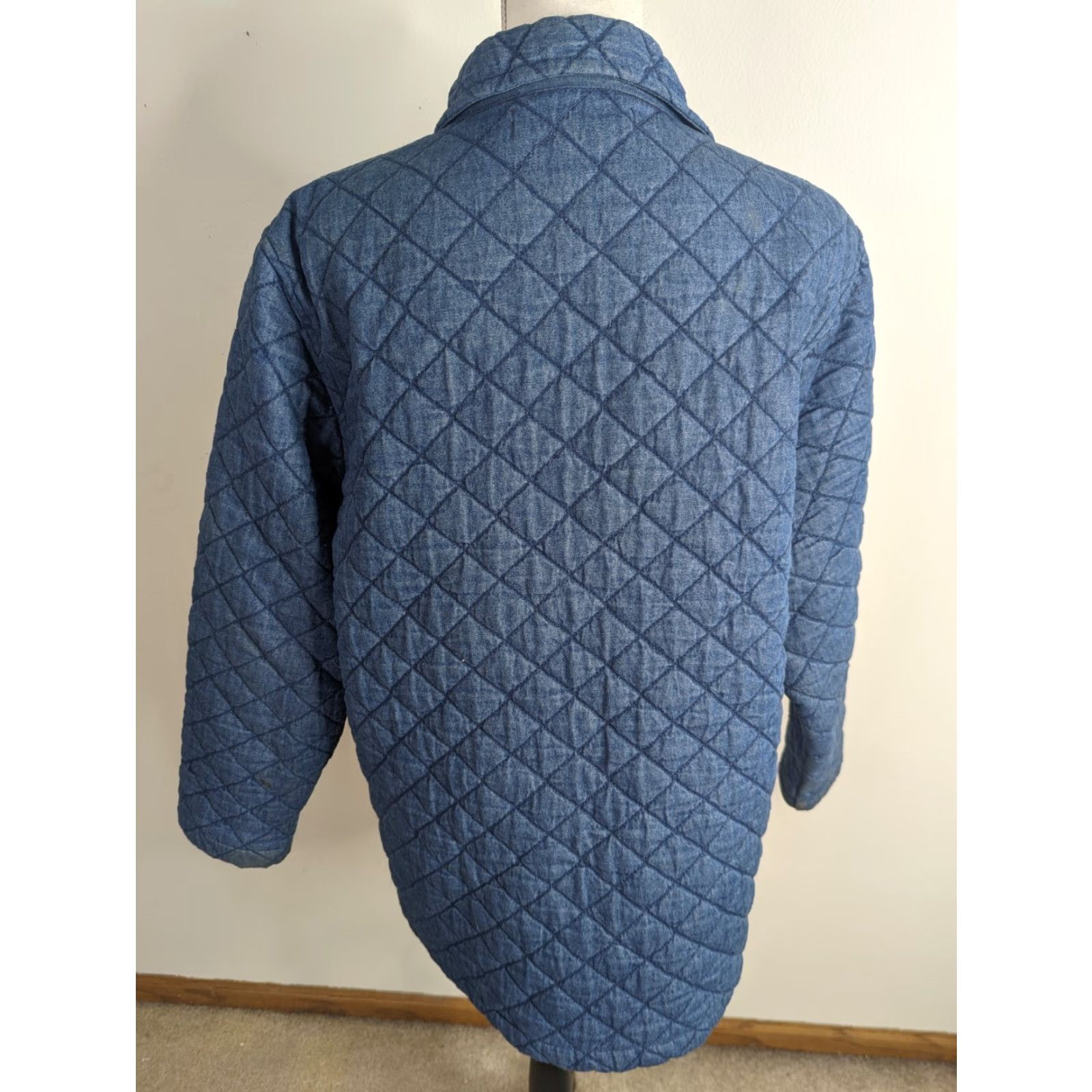 Denime VINTAGE 90s Denim Women's Jacket Blue Embroidered Quilted Floral Embroidery - Size M - Casual - Jacket Size M / US 6-8 / IT 42-44 - 3 Thumbnail