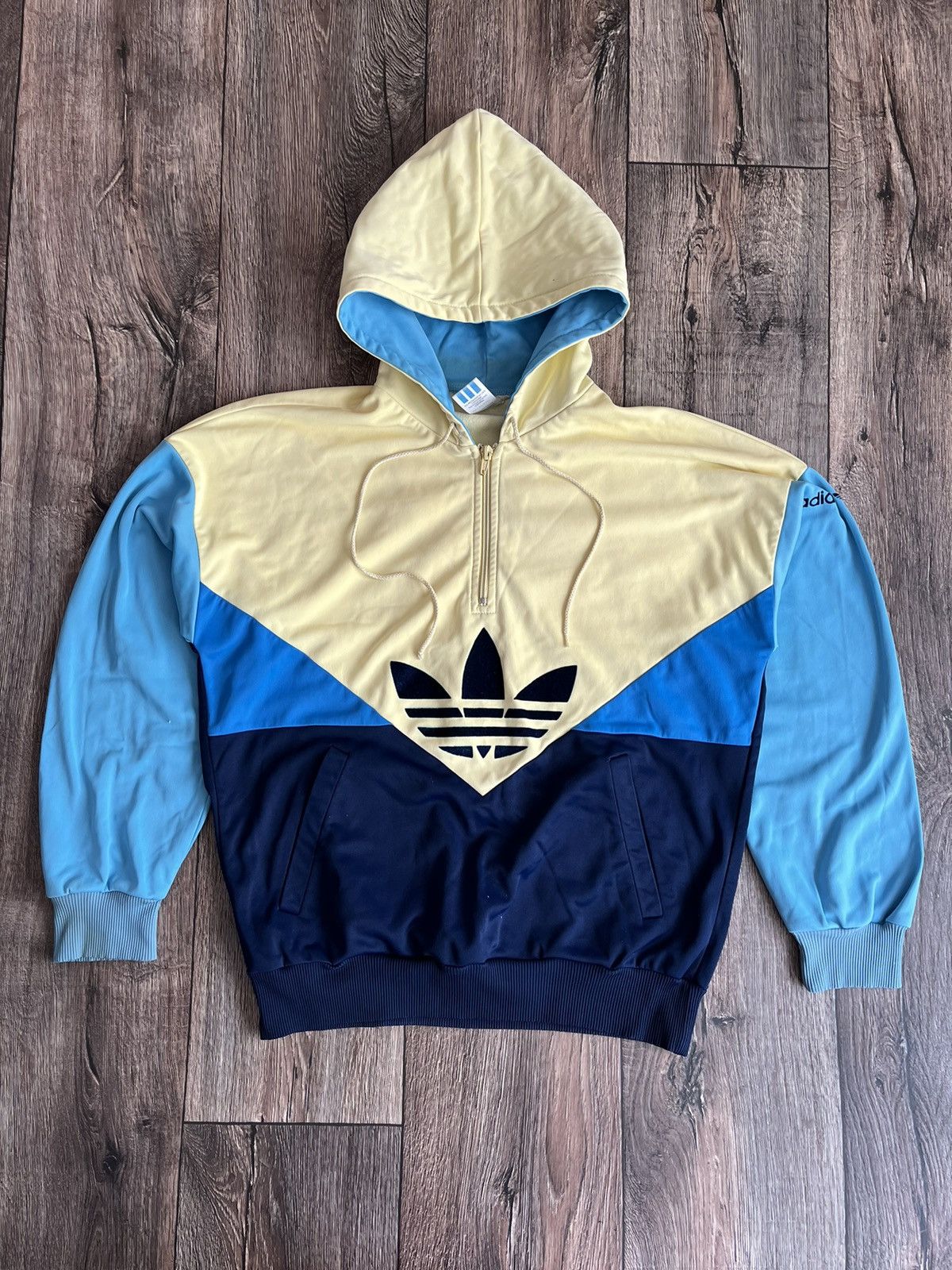 Adidas Soccer Jersey Vintage Adidas Vintage 80s Big Centre Logo Hoodie Made West Germany Grailed