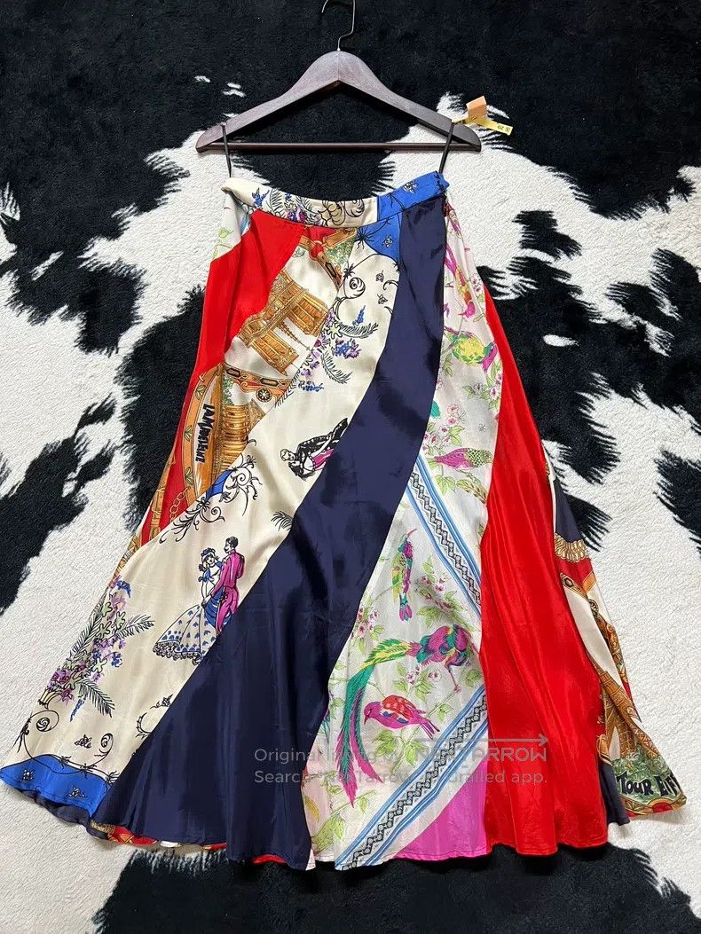 Comme des Garcons Comme Des Garcons size M Patchwork Silk Skirt Size 23" - 2 Thumbnail