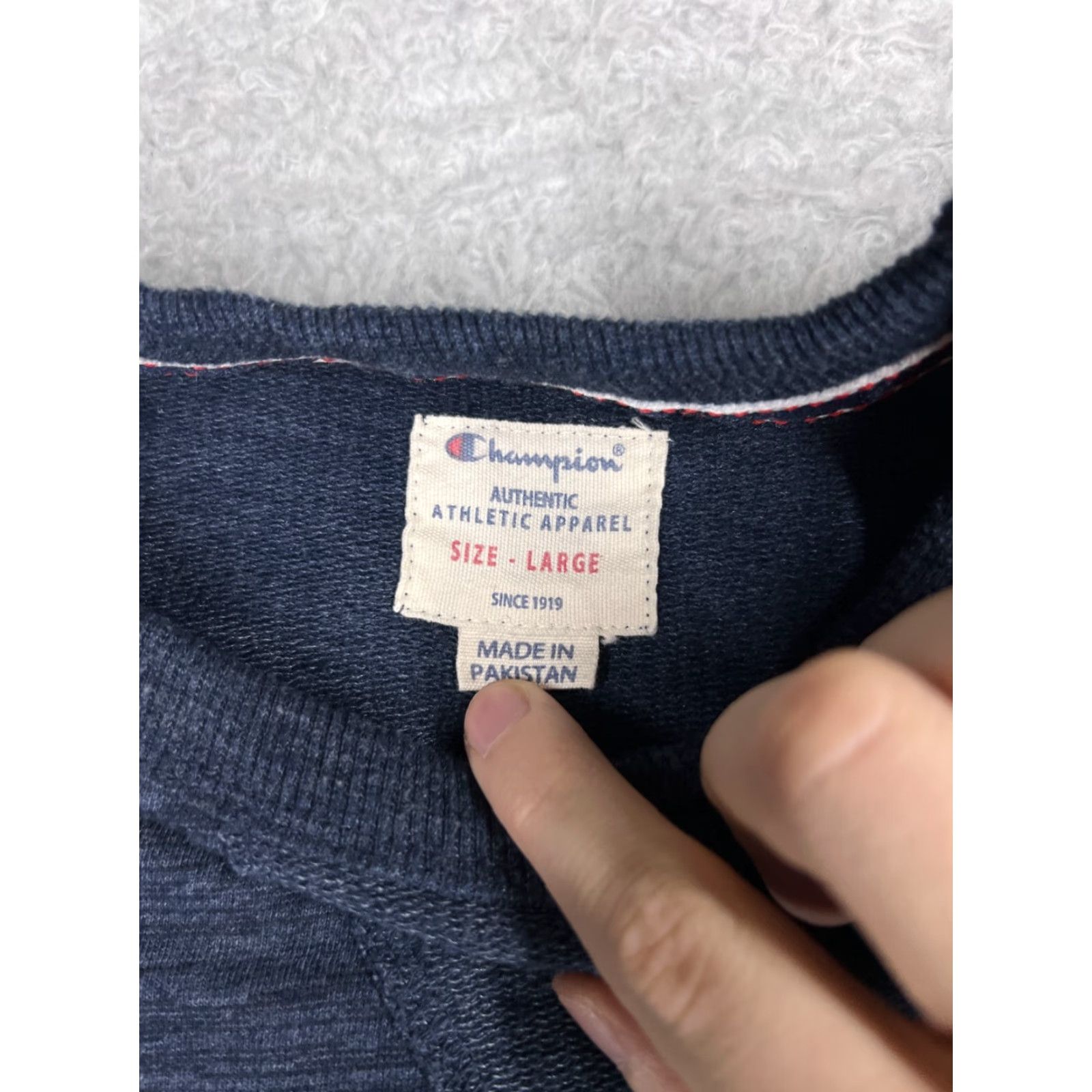 Champion Champion Sweater Mens Large Heather Blue Pullover Crew Neck Raglan Stitching Size US L / EU 52-54 / 3 - 7 Thumbnail