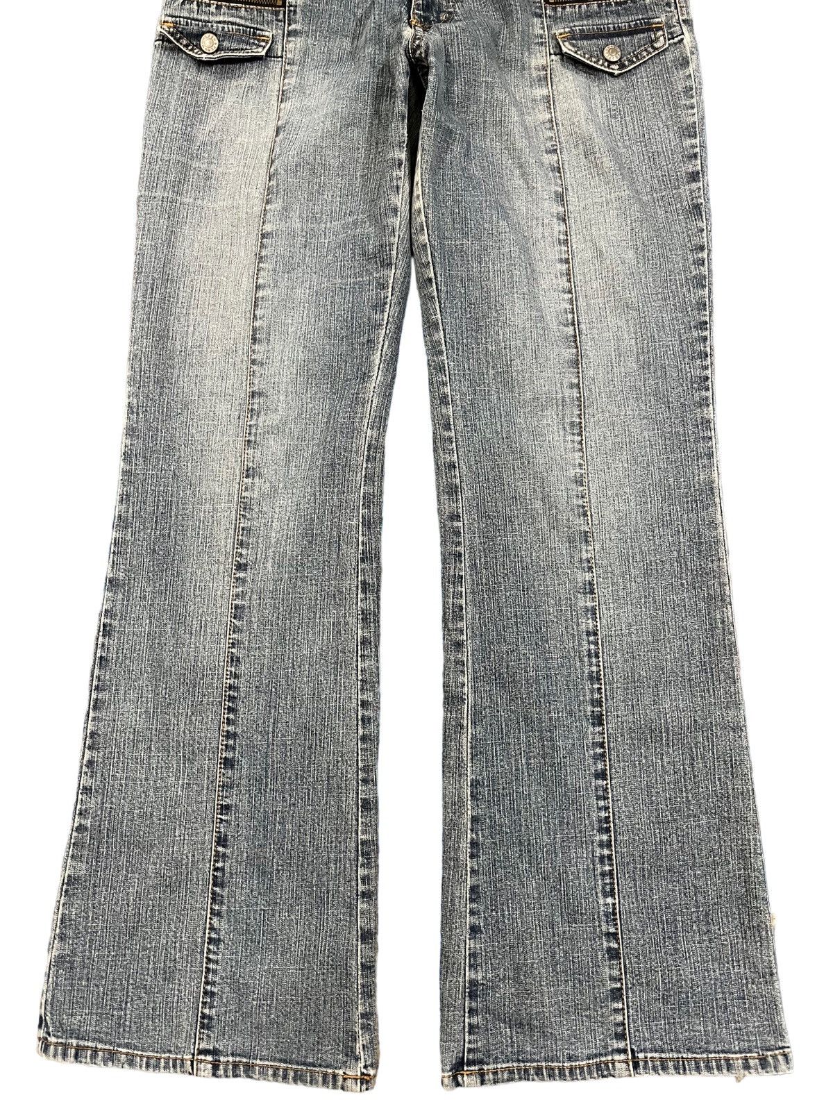 Fashion Victim Vintage Flash Cargo Punk Flare Soft Denim Size US 29 - 3 Thumbnail