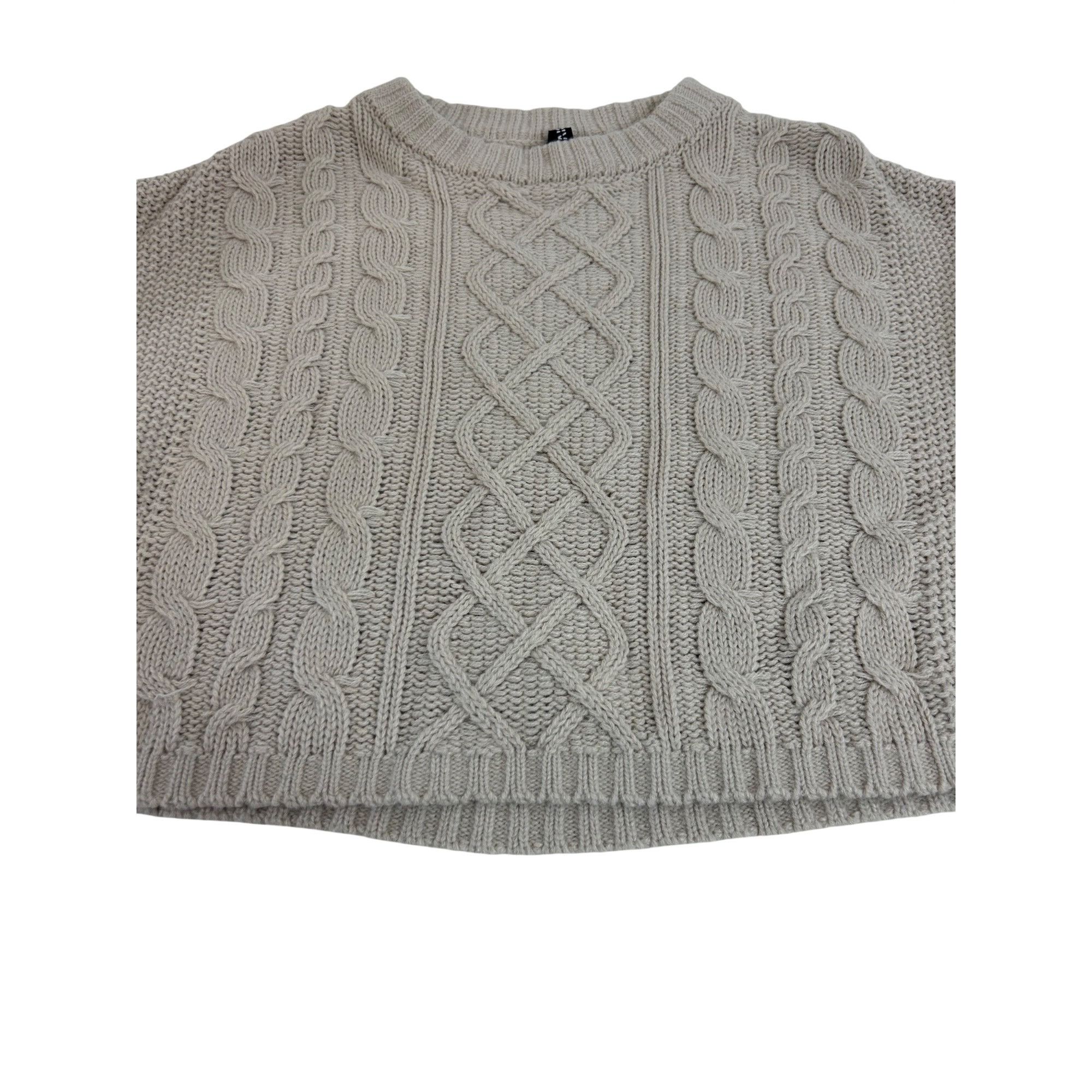 H&M H&M Divided Women’s Tan Sweater M Chunky Cable Knit Cropped Size M / US 6-8 / IT 42-44 - 17 Thumbnail