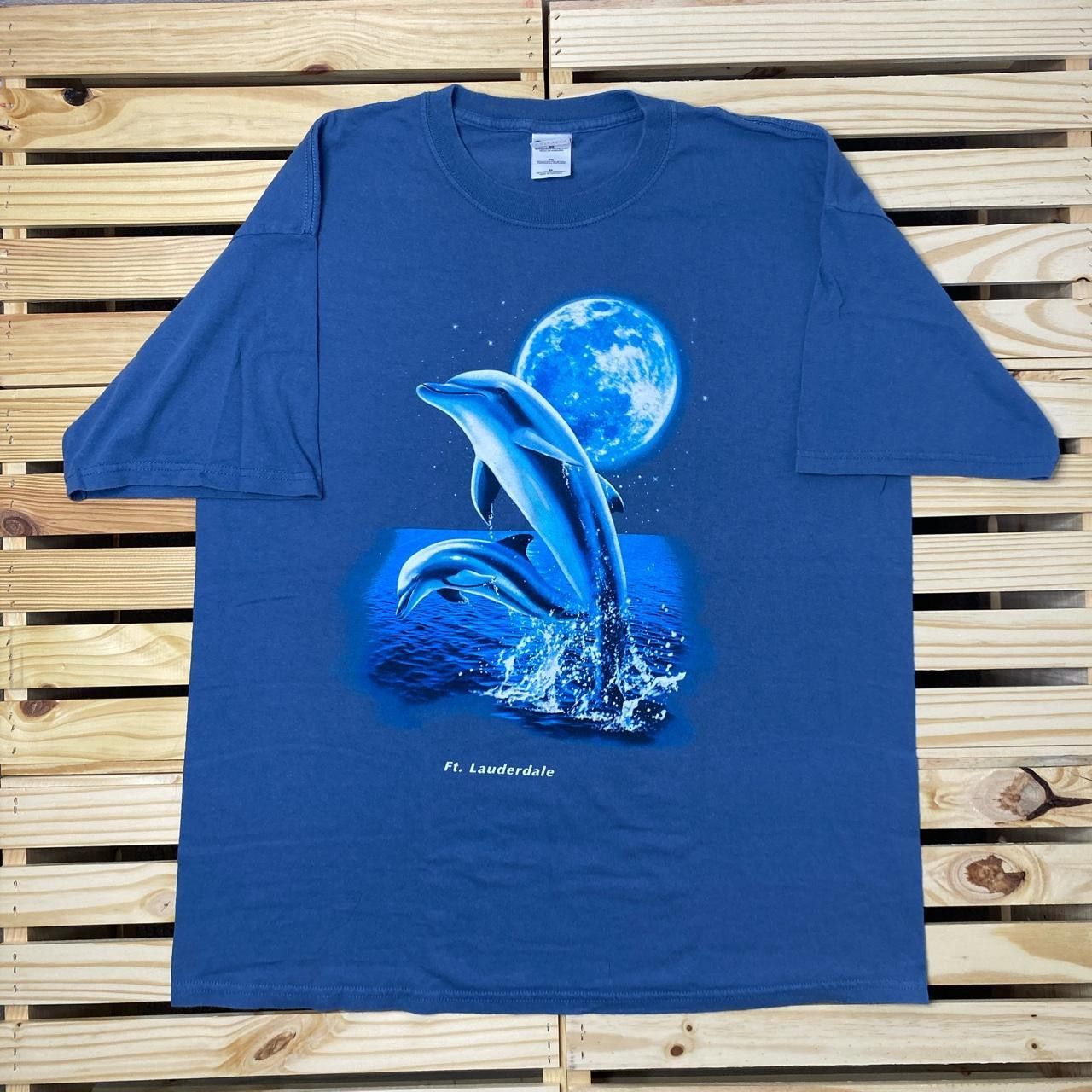 Gildan Vintage Dolphins Blue Nature Tee Size XL Size US XL / EU 56 / 4 - 1 Thumbnail