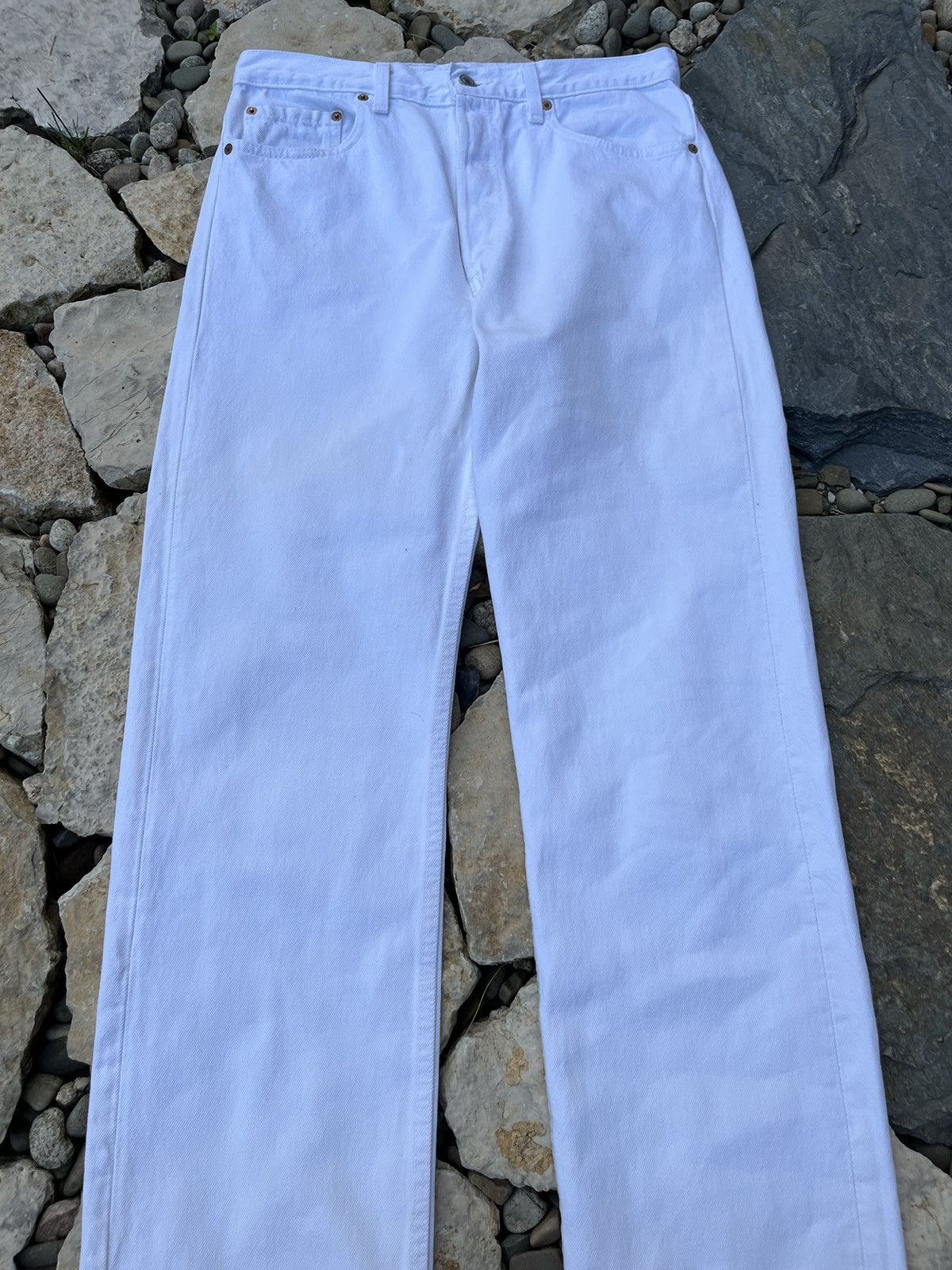 Levi's × Levi's Vintage Clothing × Vintage Vintage 90s Levi’s 501 white 34x32 denim jeans made in USA Size US 34 / EU 50 - 4 Thumbnail