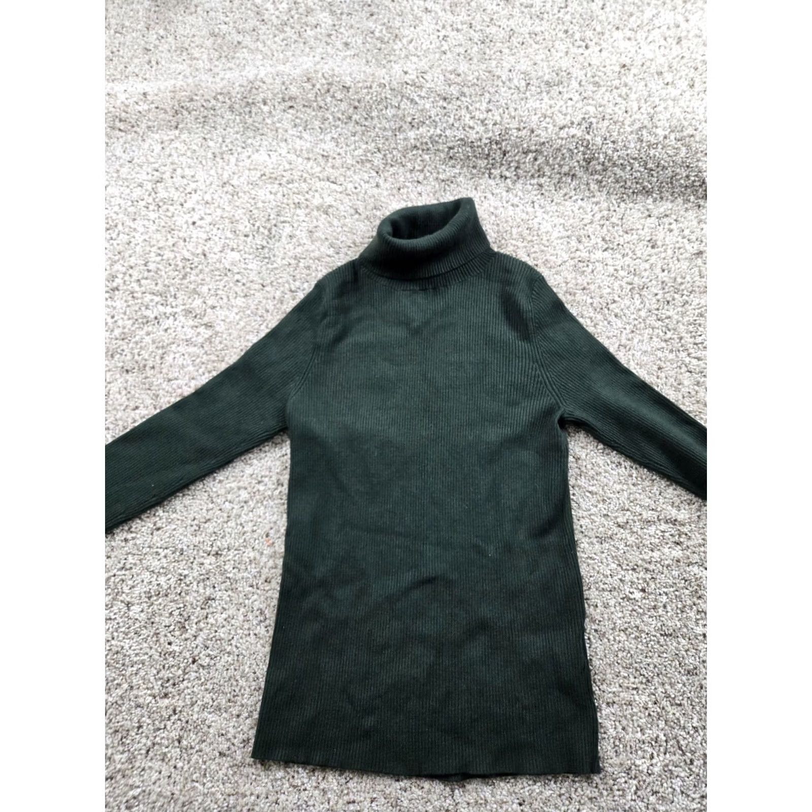 Anthropologie Maeve Anthropologie Sweater Womens Medium Green Turtleneck Pullover Long Sleeve Pullover Knit Solid Holiday Fall Winter Regular Womens Size M / US 6-8 / IT 42-44 - 3 Thumbnail