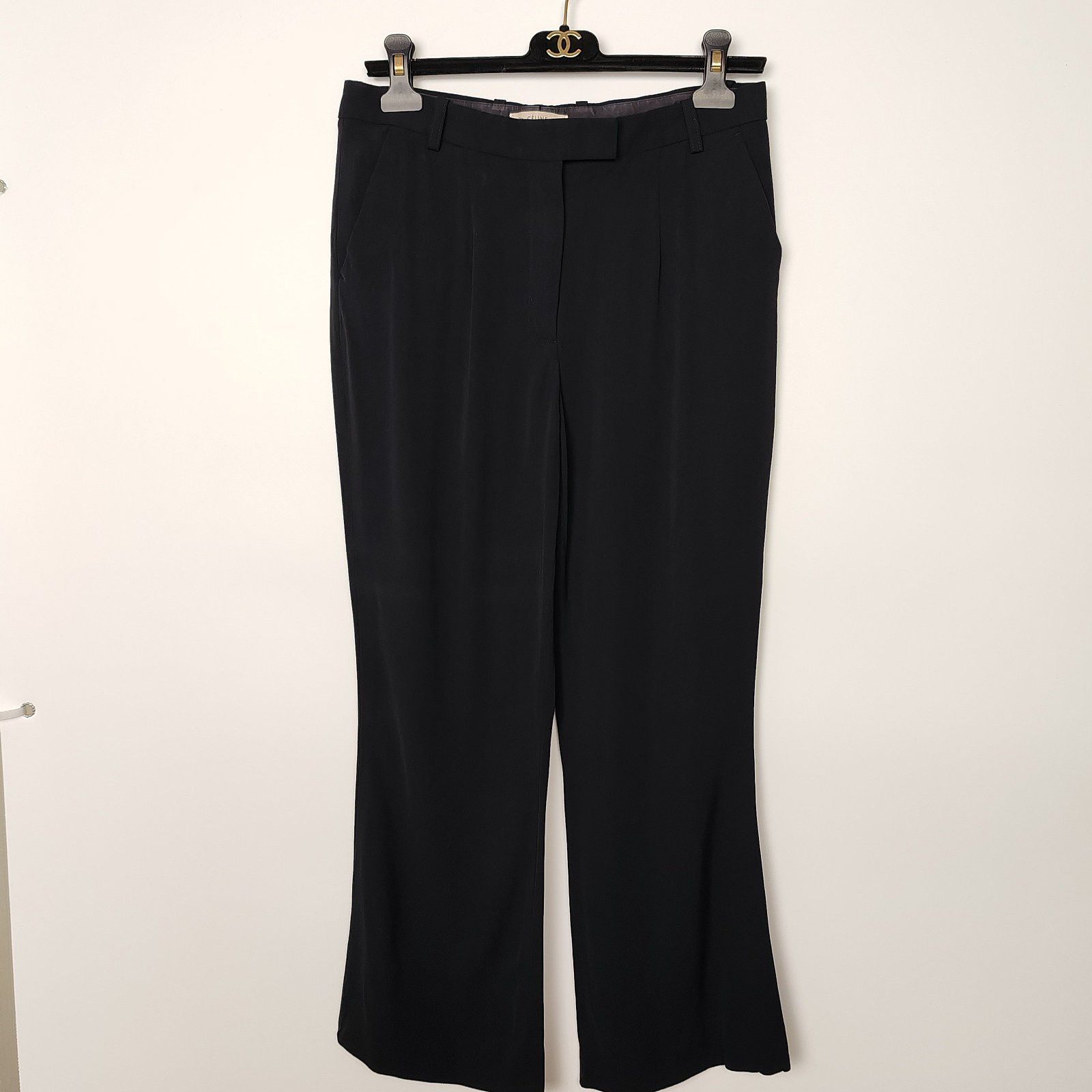 Celine Celine Black Viscose Pants Size 38 Size 27" / US 4 / IT 40 - 1 Thumbnail