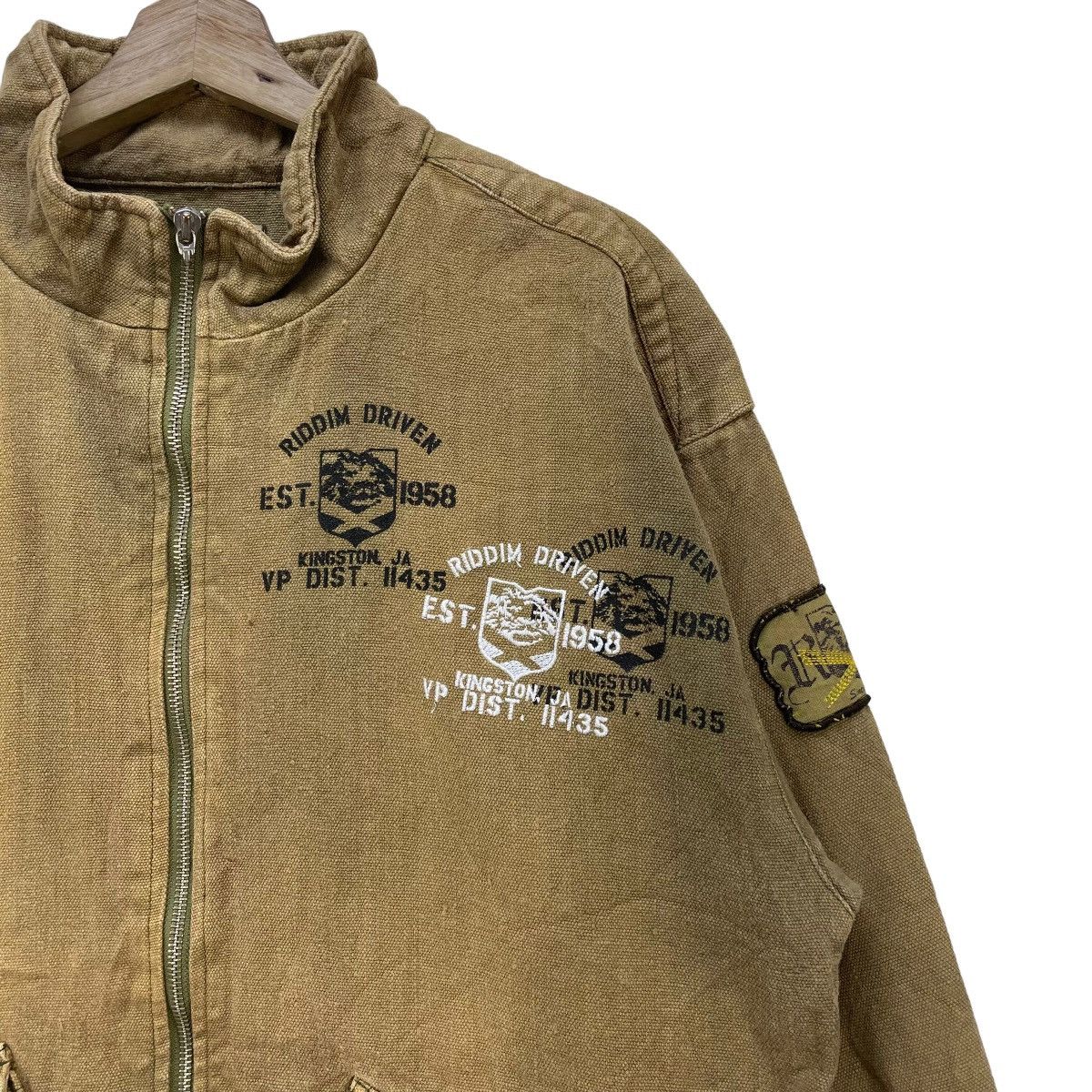 Bob Marley × Rap Tees × Vintage Vintage Heavy Cotton Chore Jacket Jamaica Flag Jacket Size US M / EU 48-50 / 2 - 4 Thumbnail
