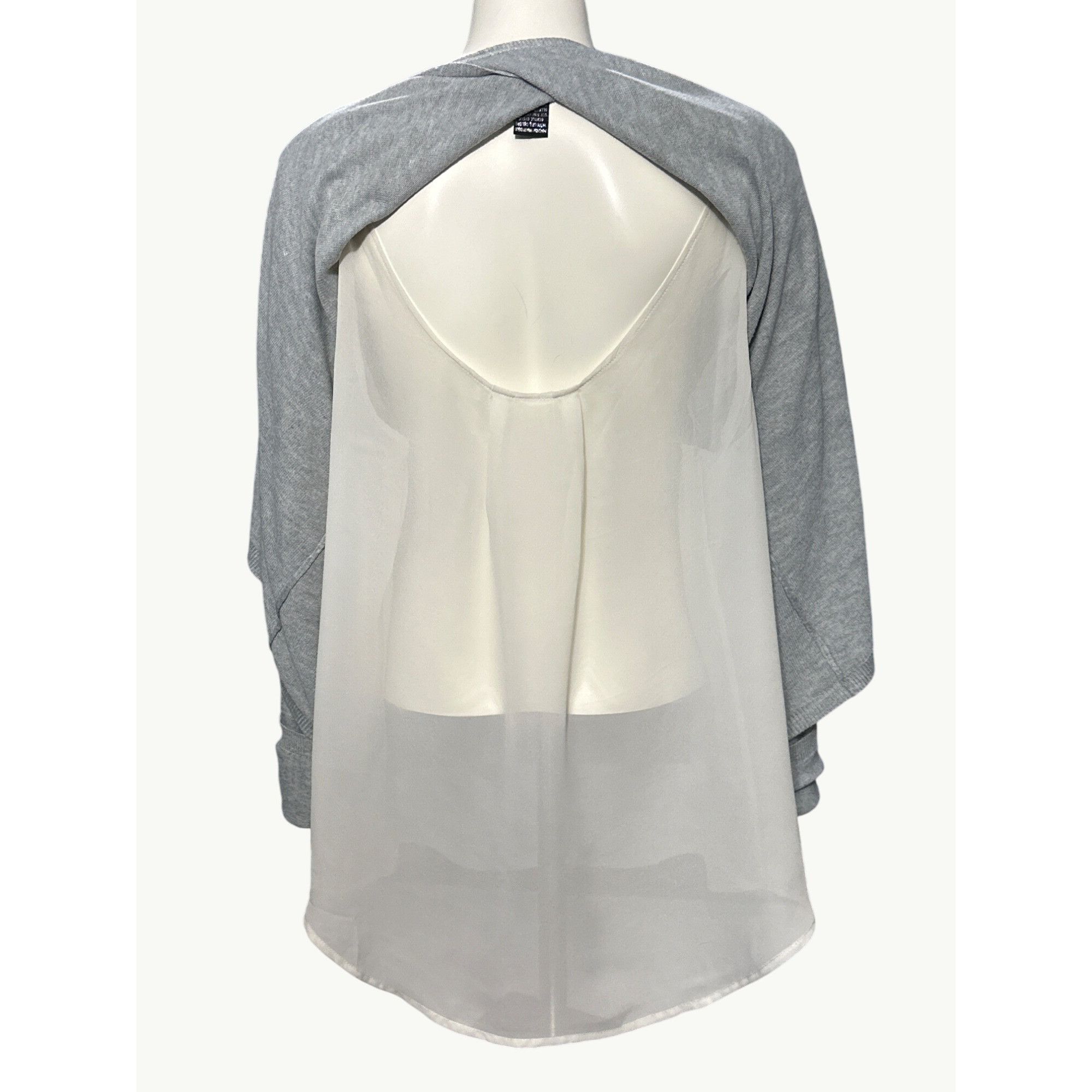 Other 89th and Madison XL Gray Knit Chiffon Back Twist Pullover Li Size XL / US 12-14 / IT 48-50 - 5 Thumbnail