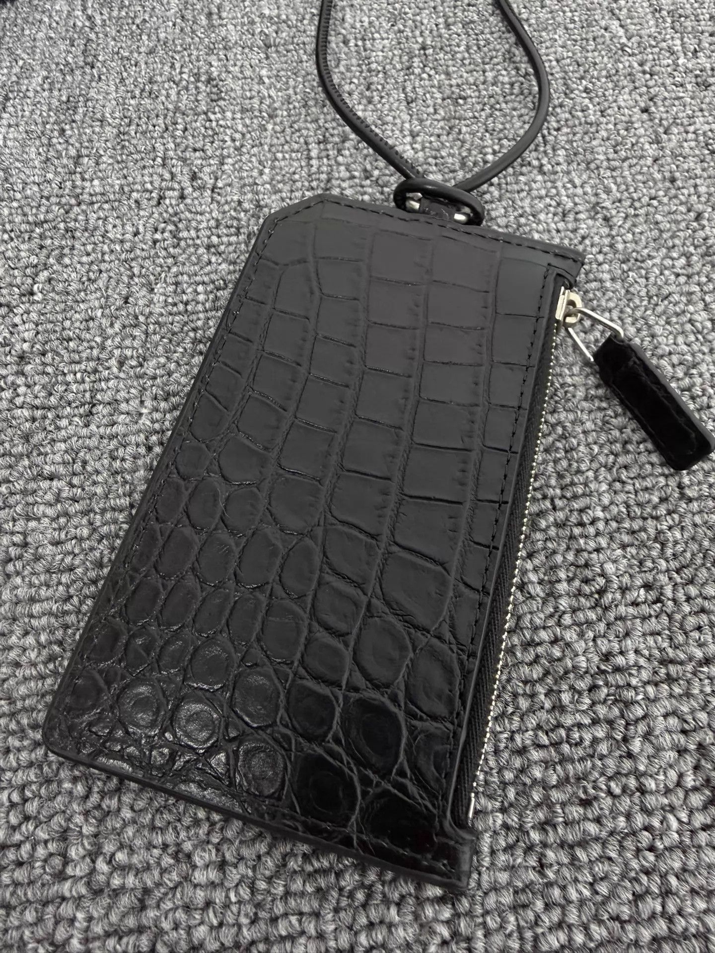 Saint Laurent Paris Saint Laurent SLP 18ss Black Croc Lanyard Cardholder Size ONE SIZE - 5 Thumbnail