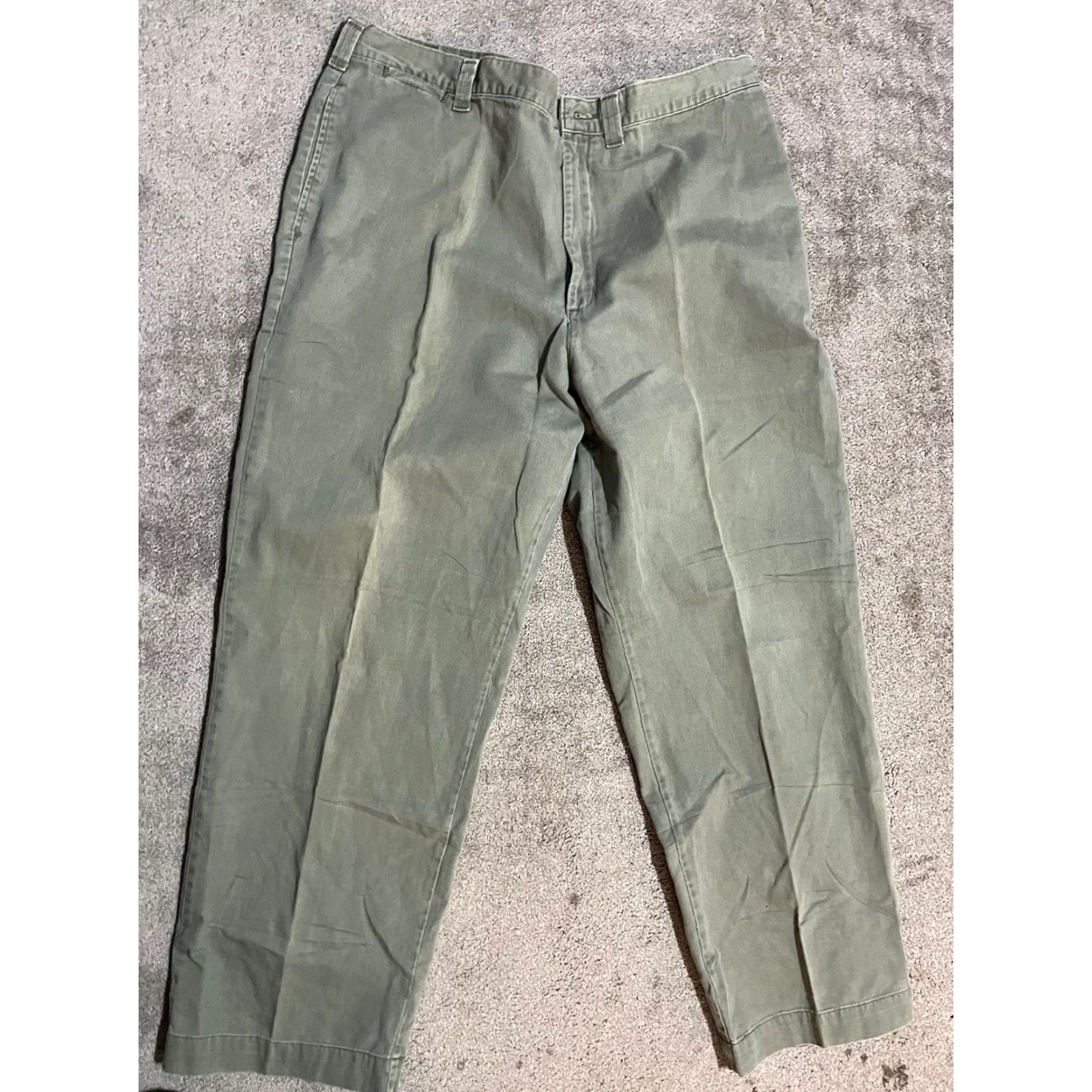 Lee VINTAGE Lee Chino Pants Men 42x32 Green Regular Straight Workwear Size US 42 / EU 58 - 4 Thumbnail