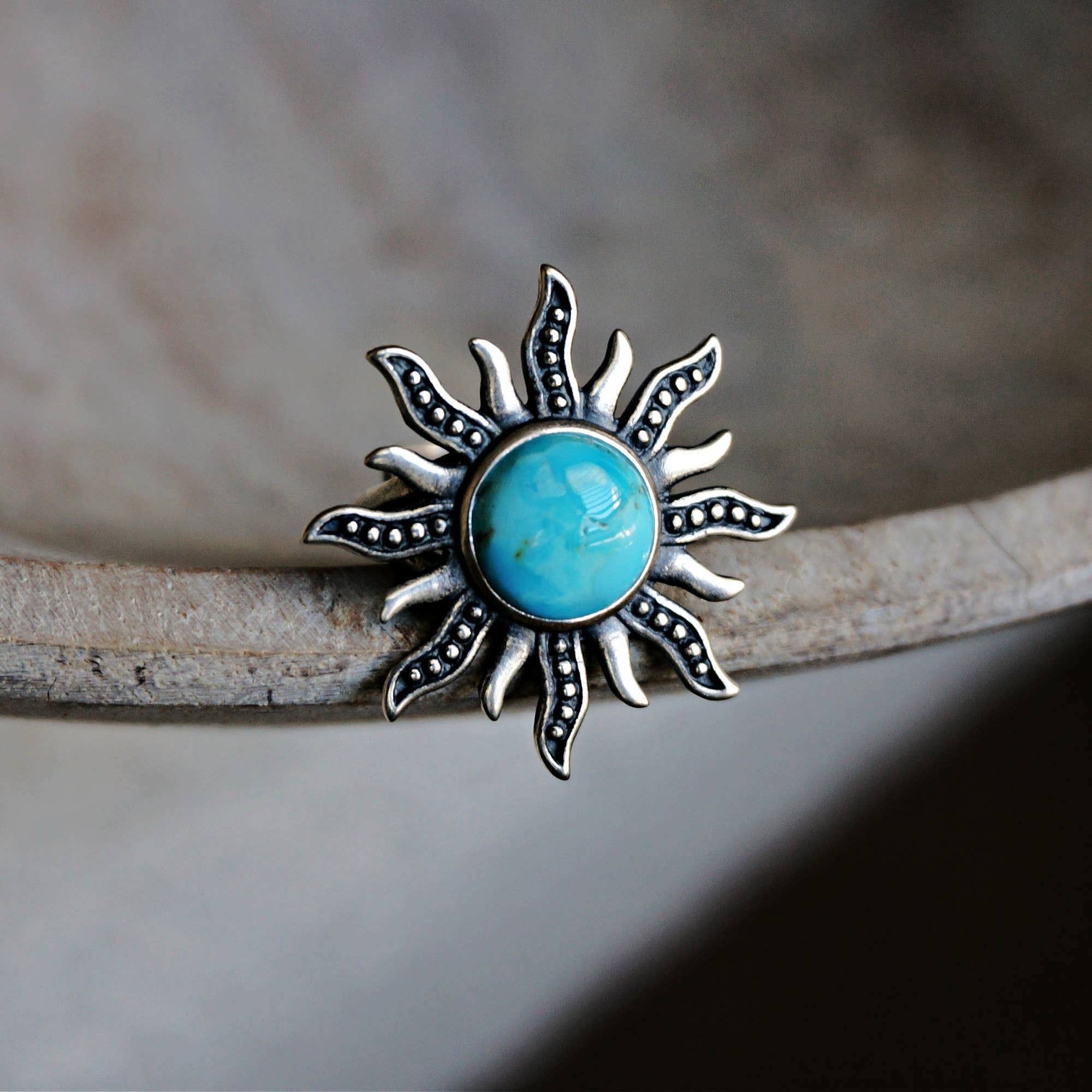 Other Turquoise Sunburst Cuff Ring in Sterling Silver - Native Ame Size ONE SIZE - 6 Thumbnail