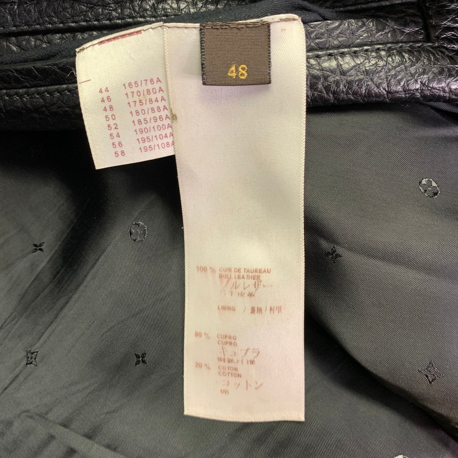 Louis Vuitton LOUIS VUITTON Black Pebble Grain Bullhide Leather Jacket Size US M / EU 48-50 / 2 - 8 Thumbnail