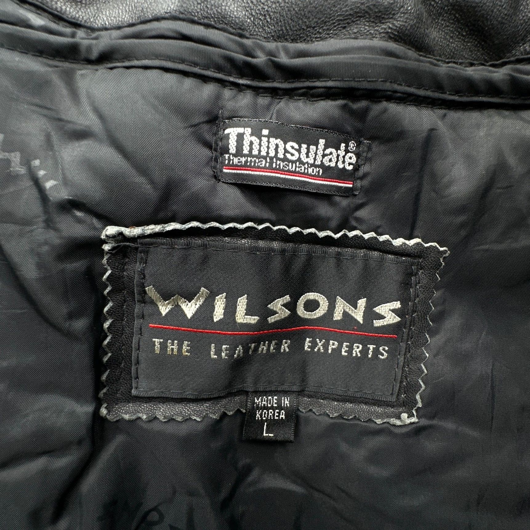 Vintage VINTAGE Wilsons Leather Bomber Moto Jacket Mens Large Black Zip Rider Leather Moto Jacket L Mens Size US L / EU 52-54 / 3 - 3 Thumbnail