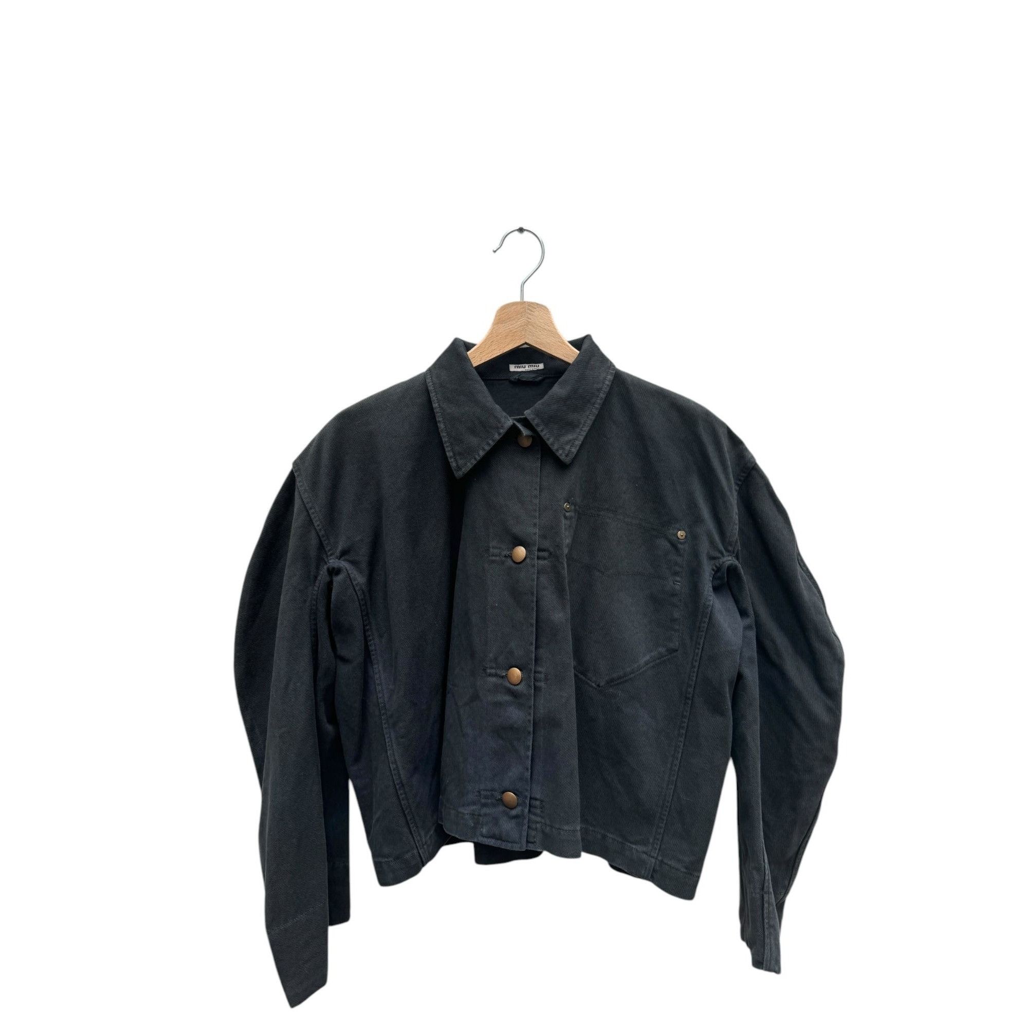 Miu Miu Grey denim Boxy jacket Size S / US 4 / IT 40 - 1 Thumbnail