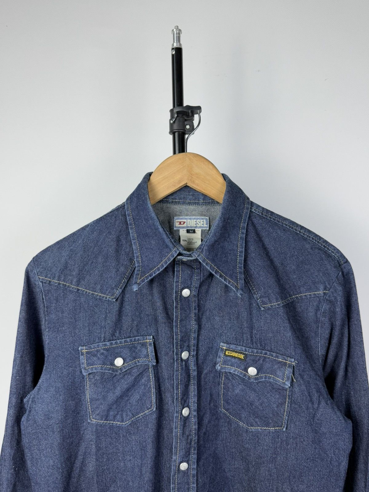 Diesel × Japanese Brand × Vintage Vintage 90s Style Diesel Industry Denim Shirt Y2K Size US M / EU 48-50 / 2 - 2 Thumbnail