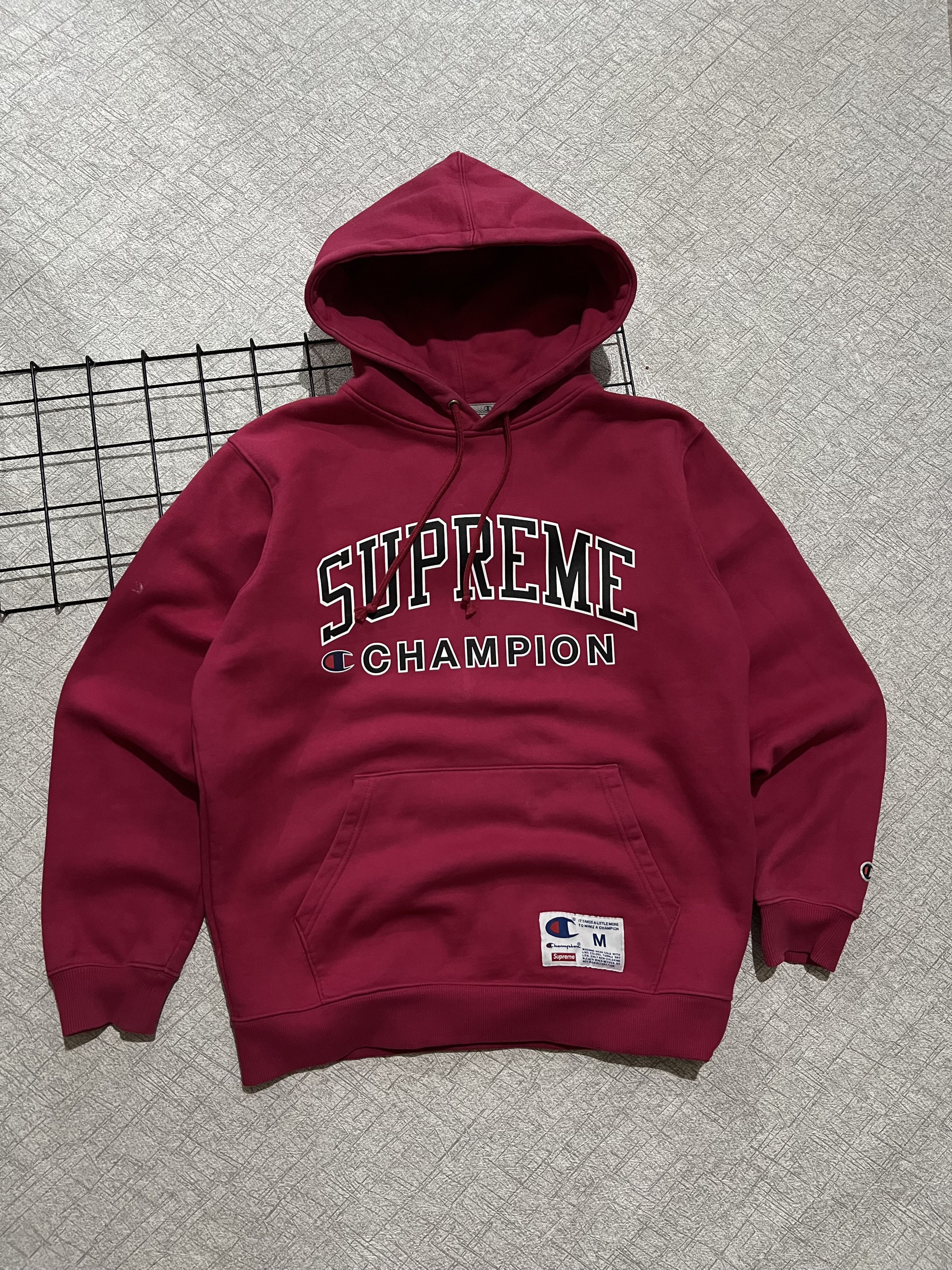 Champion × Supreme Supreme X Champion Hoodie Magenta Y2K | Grailed
