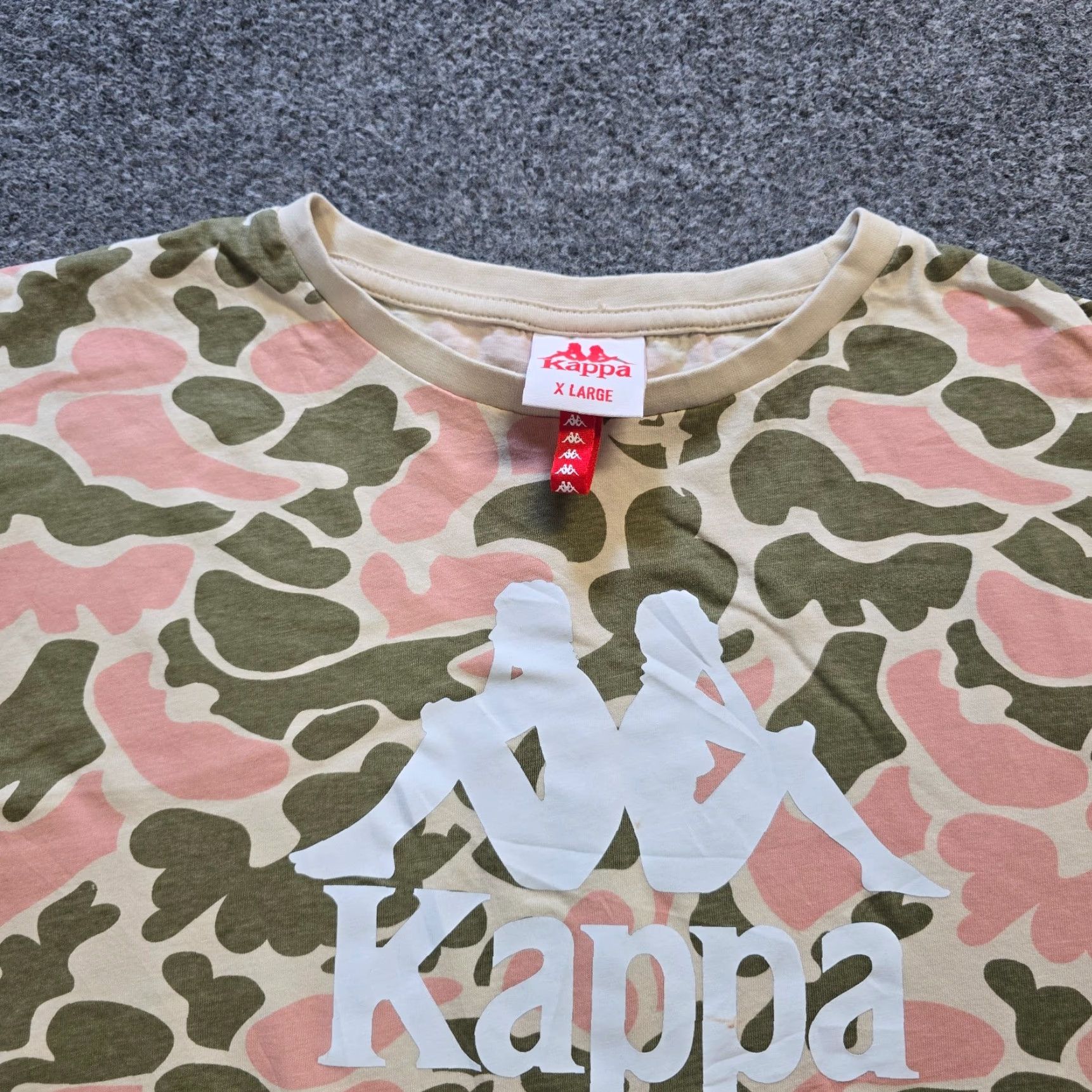 Kappa Kappa Top Womens XL Pink Green Camo Short Sleeve Crew Neck Casual Basic Shirt Size XL / US 12-14 / IT 48-50 - 2 Thumbnail