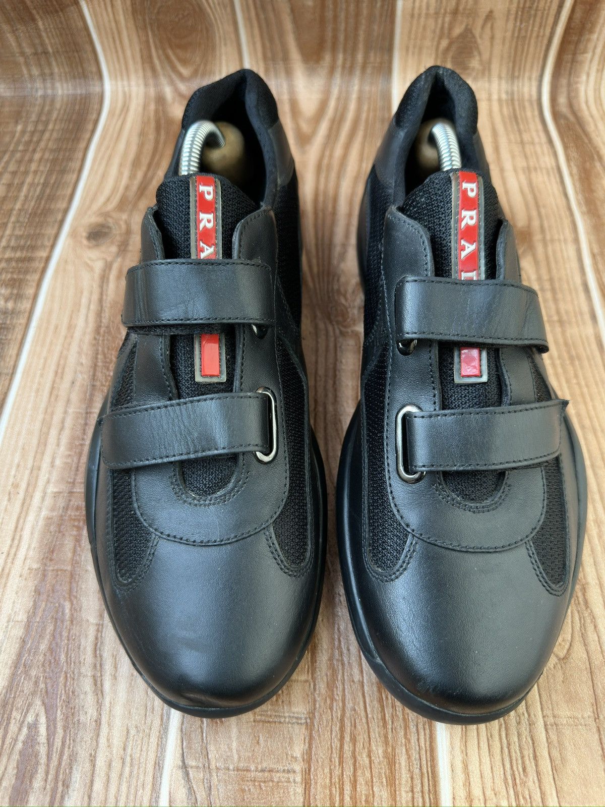 Prada Prada Americas Cup Velcro Straps Red Tab Leather Sneaks Size US 7.5 / EU 40-41 - 3 Thumbnail