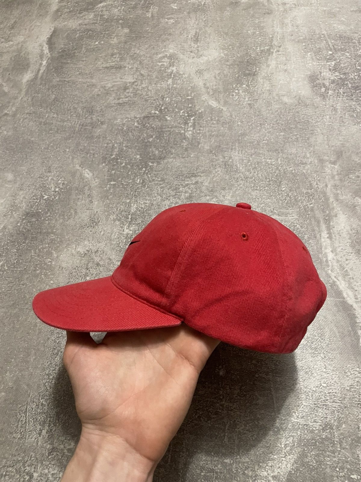 Nike × Vintage Vintage Nike Swoosh Logo Red Cap Hat Y2K Size ONE SIZE - 5 Thumbnail