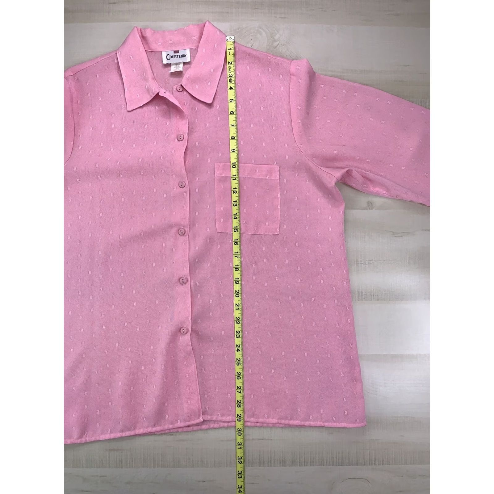 Pinko VINTAGE Courtenay Blouse Shirt Womens 1X Pink Sheer Button Front Collared Long Sleeve Plus Size Modern Casual Fashion Size XL / US 12-14 / IT 48-50 - 6 Thumbnail