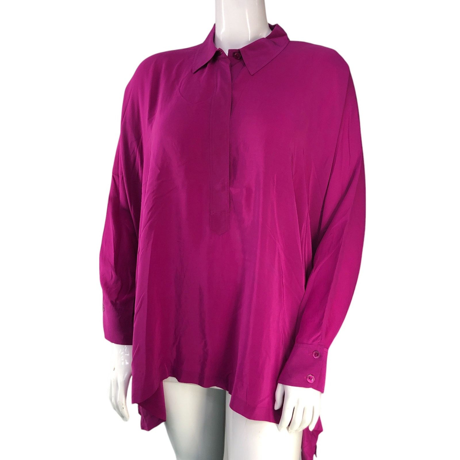 Eileen Fisher Eileen Fisher Size M Tunic Top Hi Low Popover Silk TINY FLAW Size M / US 6-8 / IT 42-44 - 1 Thumbnail