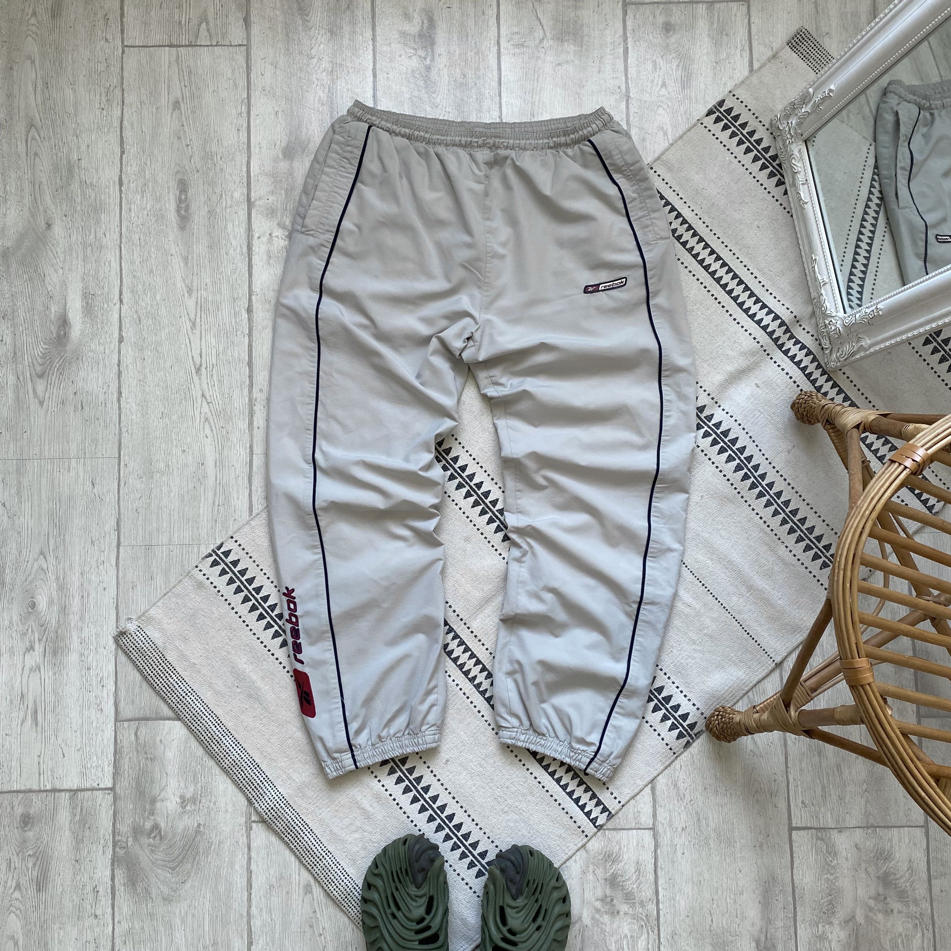 Reebok 🦣 Vintage 90s Reebok nylon track pants drill big logo Size US 32 / EU 48 - 2 Thumbnail