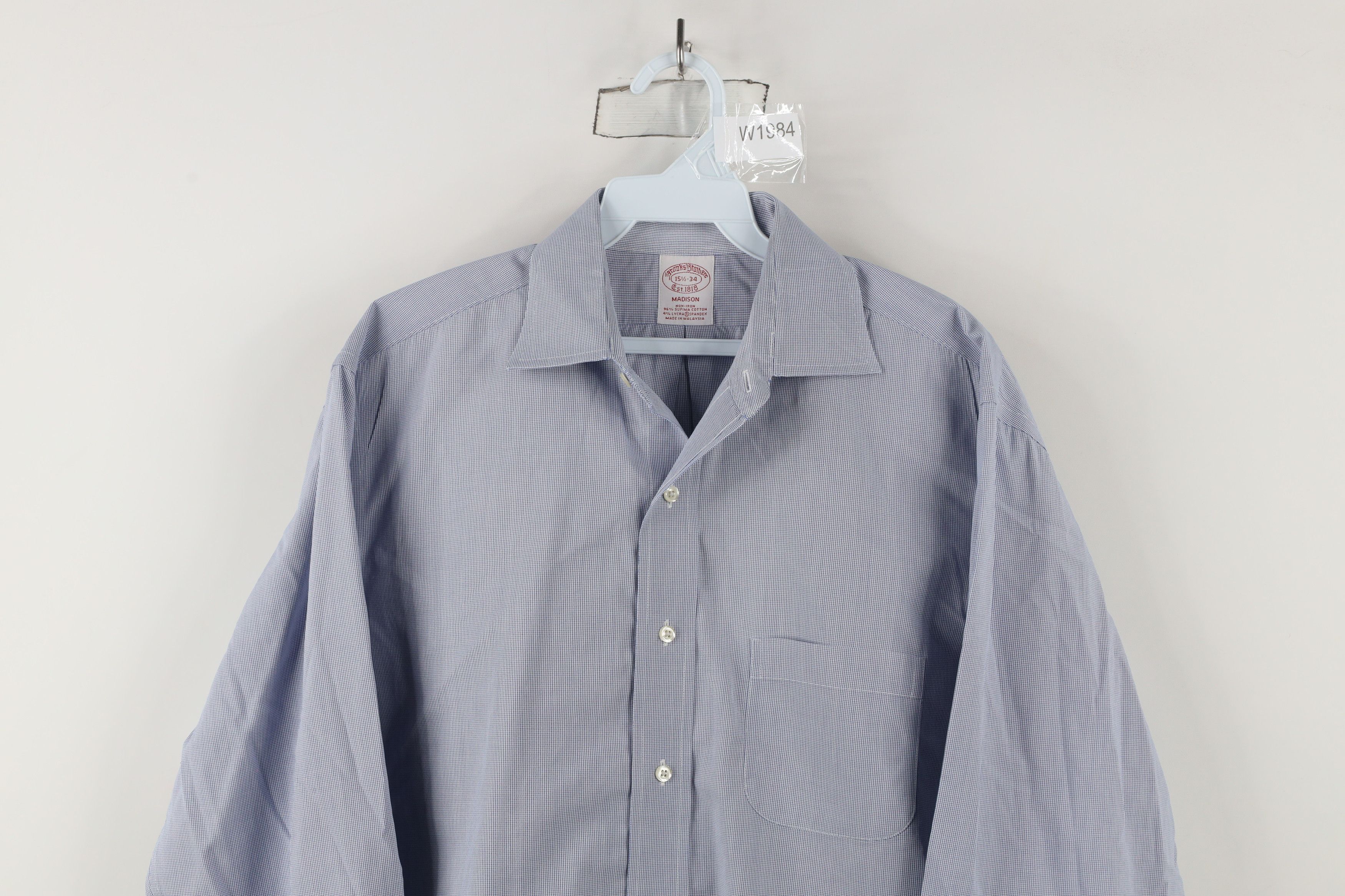 Brooks Brothers × Vintage Vintage Brooks Brothers Stretch Cotton Button Shirt Blue Size US M / EU 48-50 / 2 - 2 Thumbnail