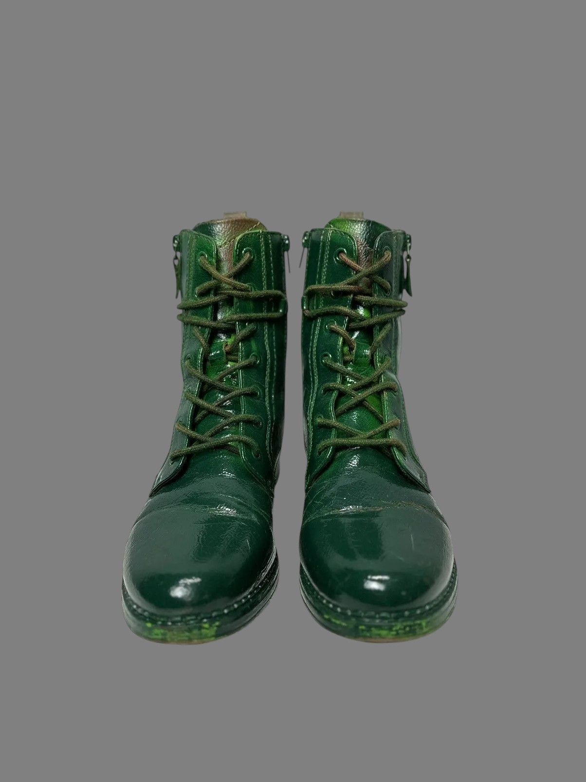If Six Was Nine Avantgarde Punk Leather Boots GUIDI AS 98 Vintage Japan Size US 6.5 / IT 36.5 - 4 Thumbnail